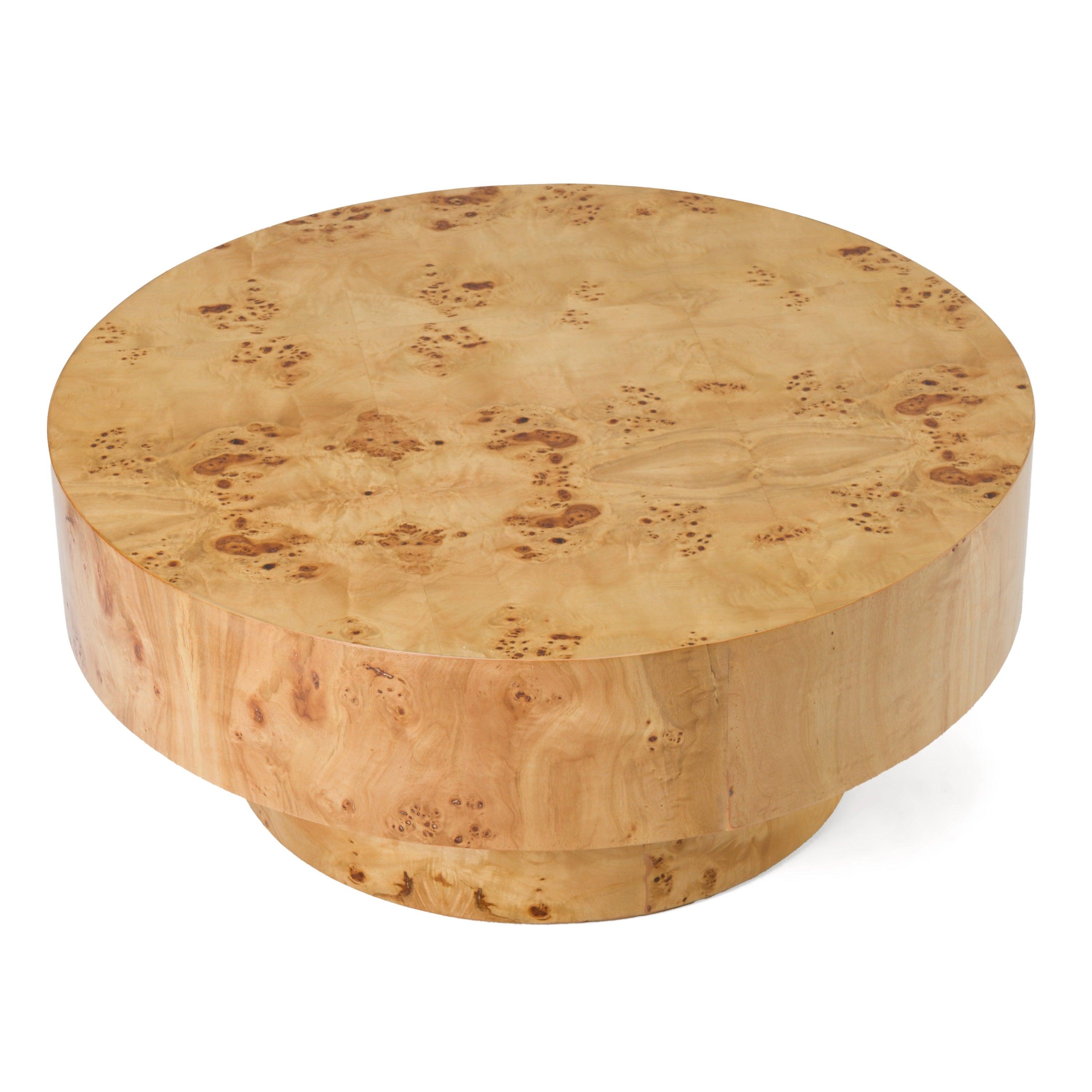 Modrest August Modern Burl Round Coffee Table