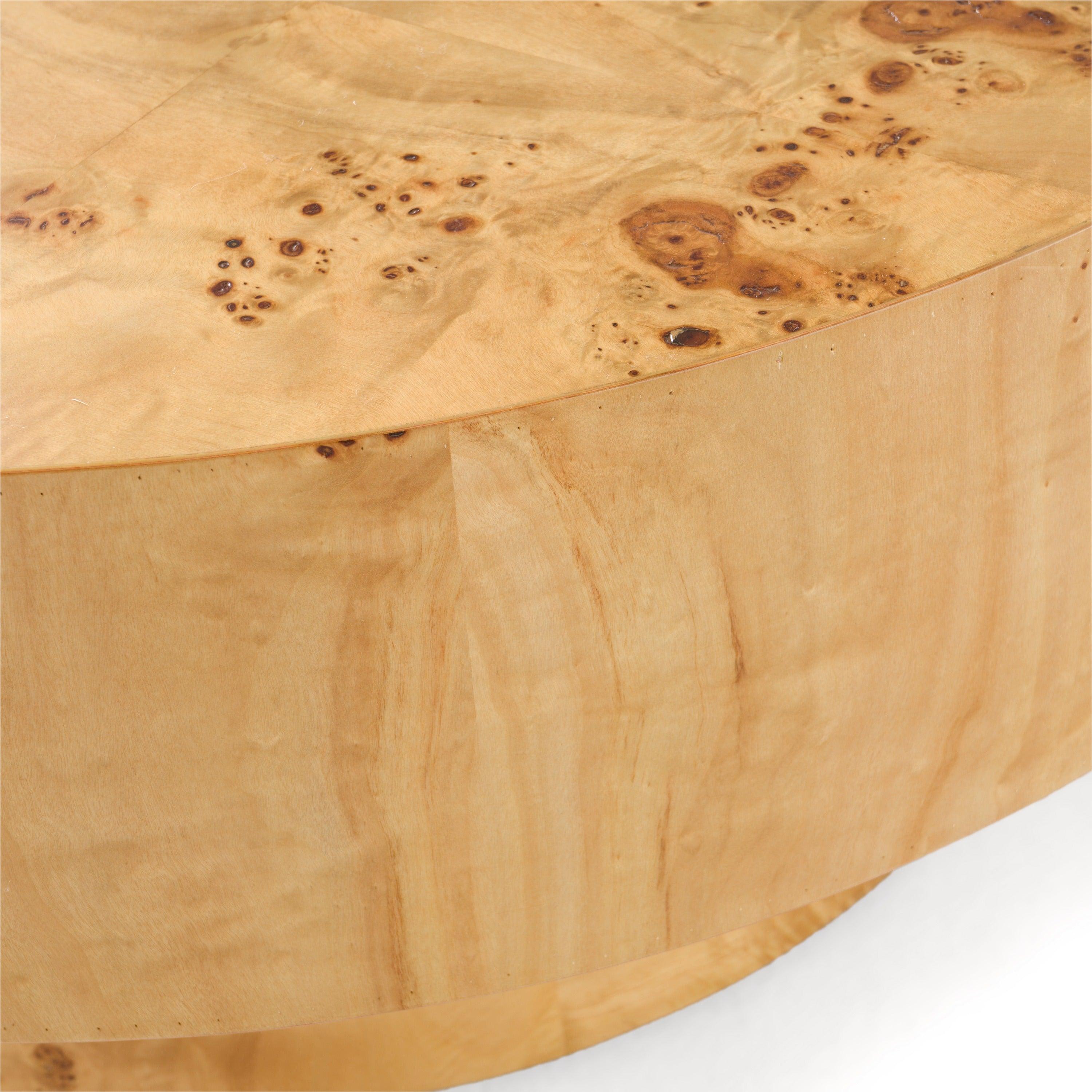 Modrest August Modern Burl Round Coffee Table