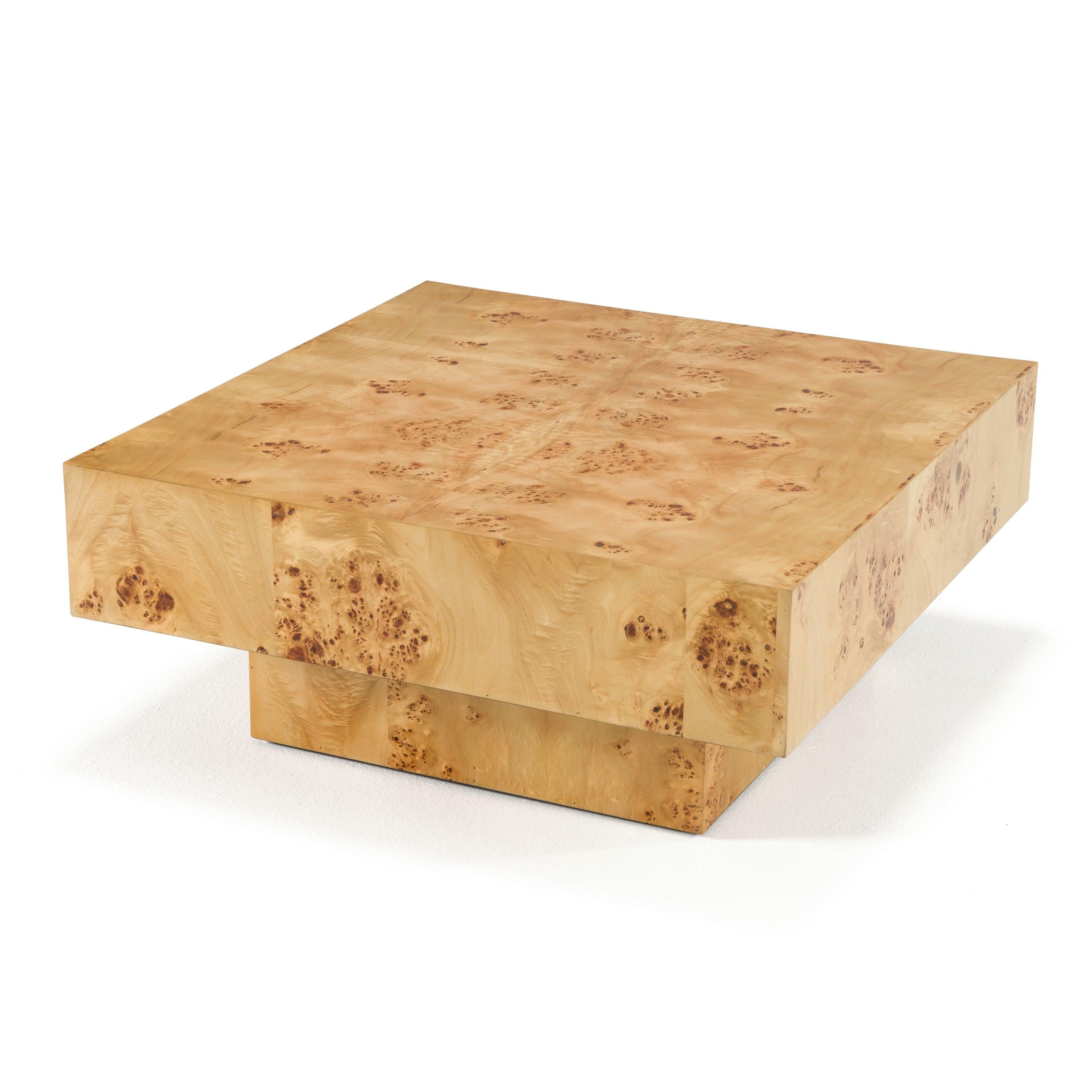 Modrest August Modern Burl Square Coffee Table