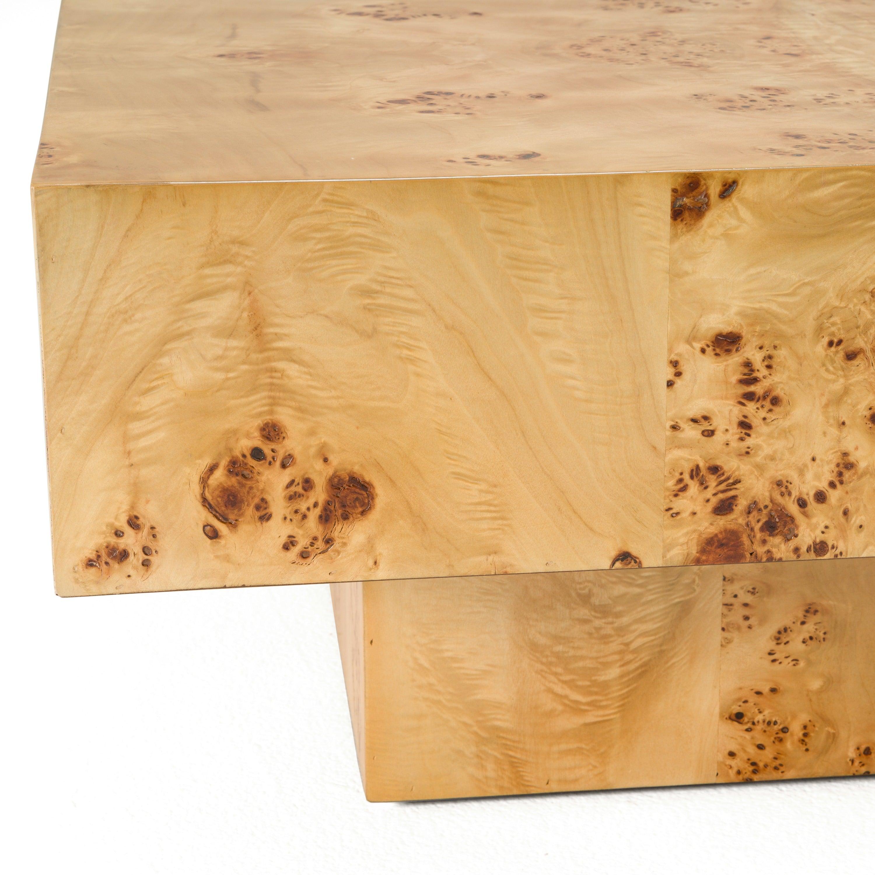 Modrest August Modern Burl Square Coffee Table