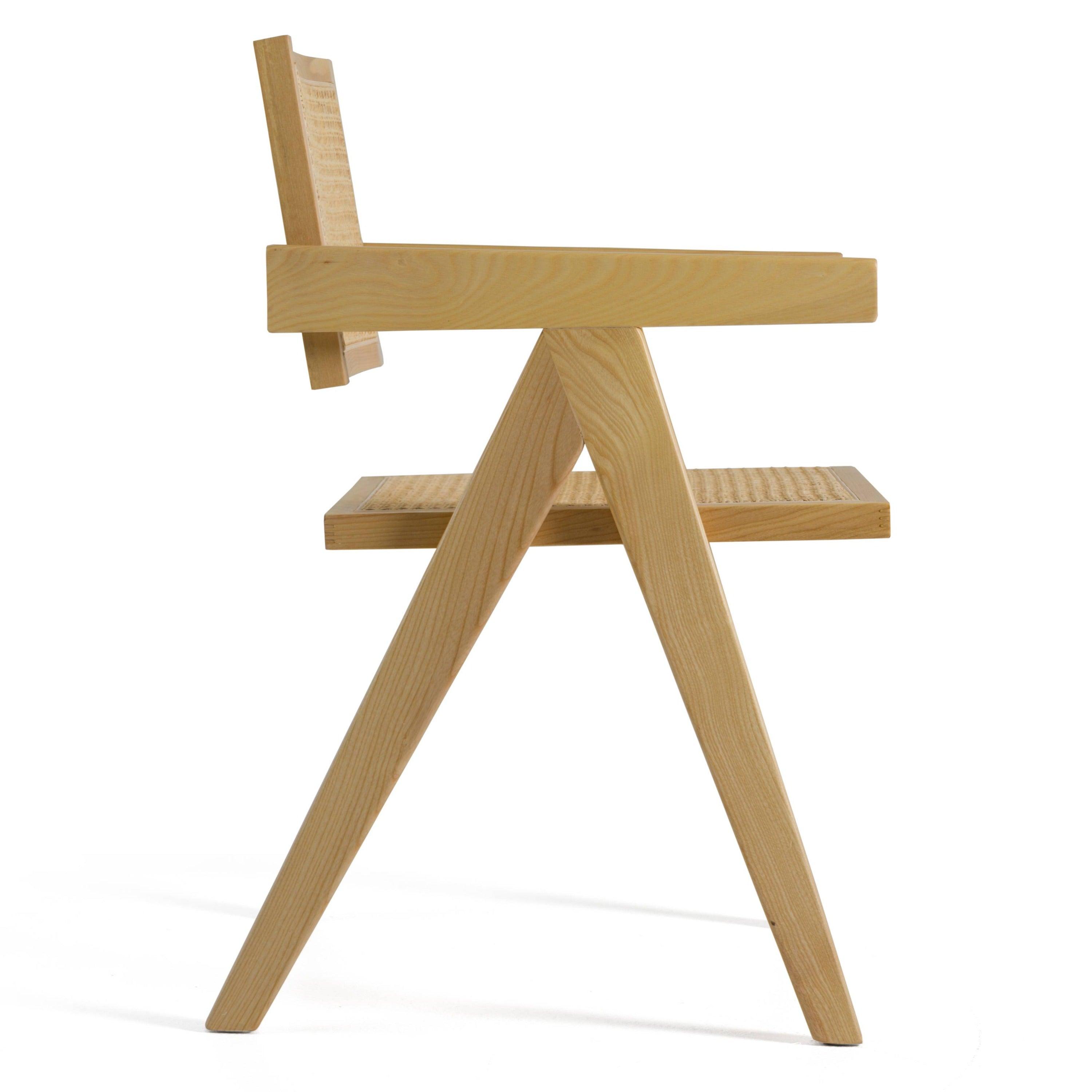 Modrest Aurora Modern Light Rattan and Natural Ash Dining Arm Chair