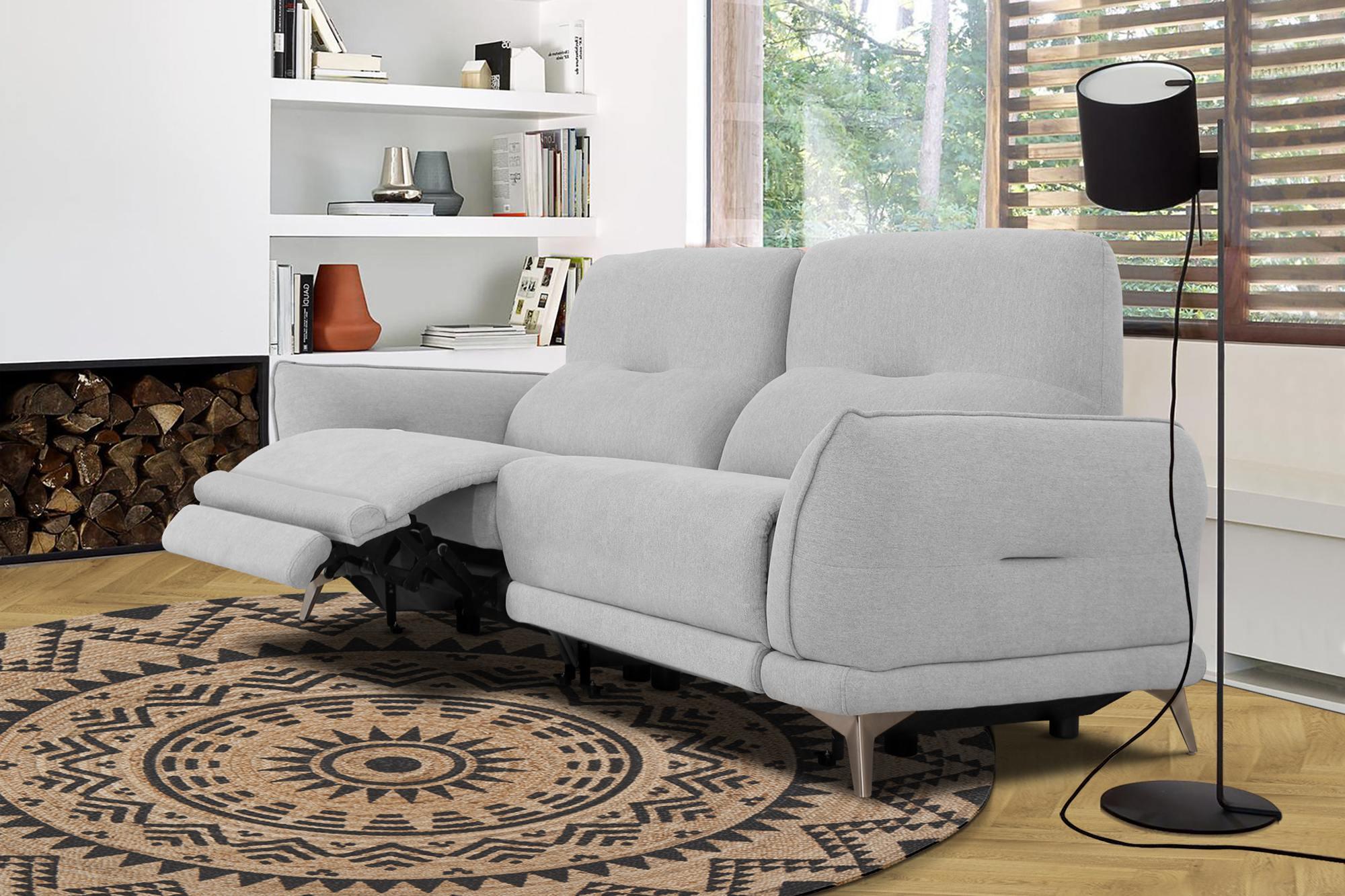 Divani Casa Austria Modern Fabric Loveseat w/ Electric Recliners