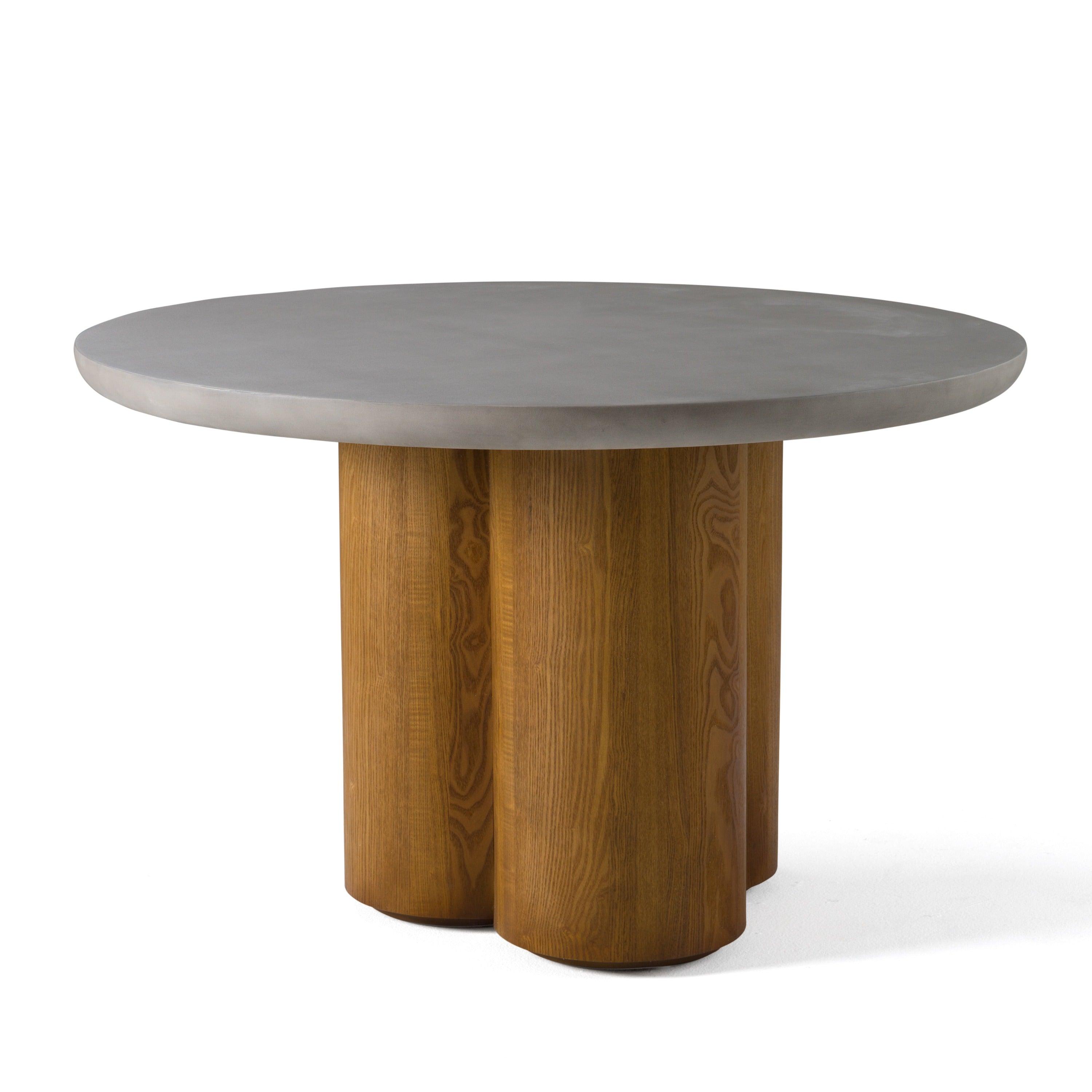 Modrest Bateman Modern Faux Concrete Round Dining Table