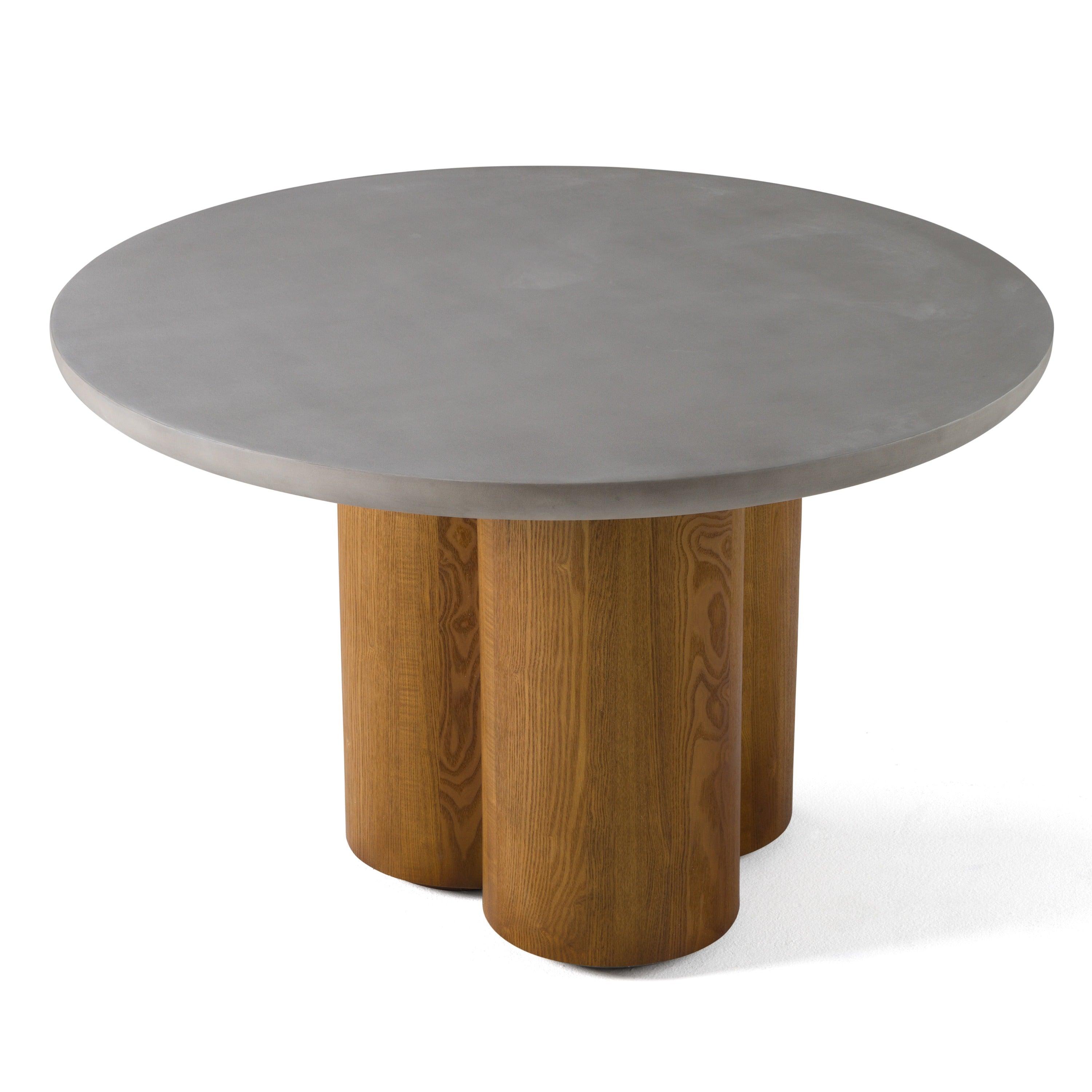 Modrest Bateman Modern Faux Concrete Round Dining Table