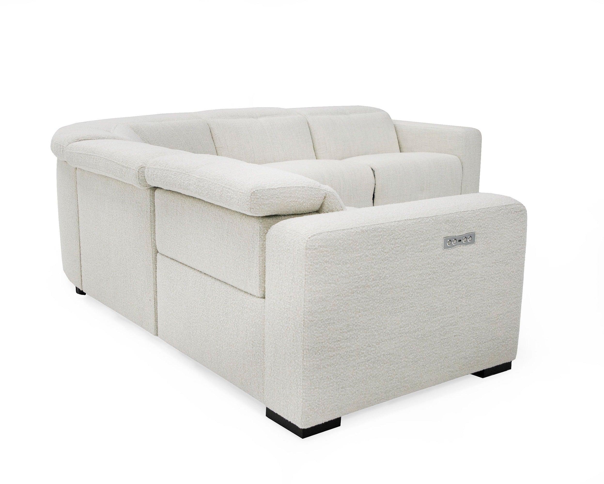 Divani Casa Beck Contemporary Fabric Sectional Sofa with 3 Recliners