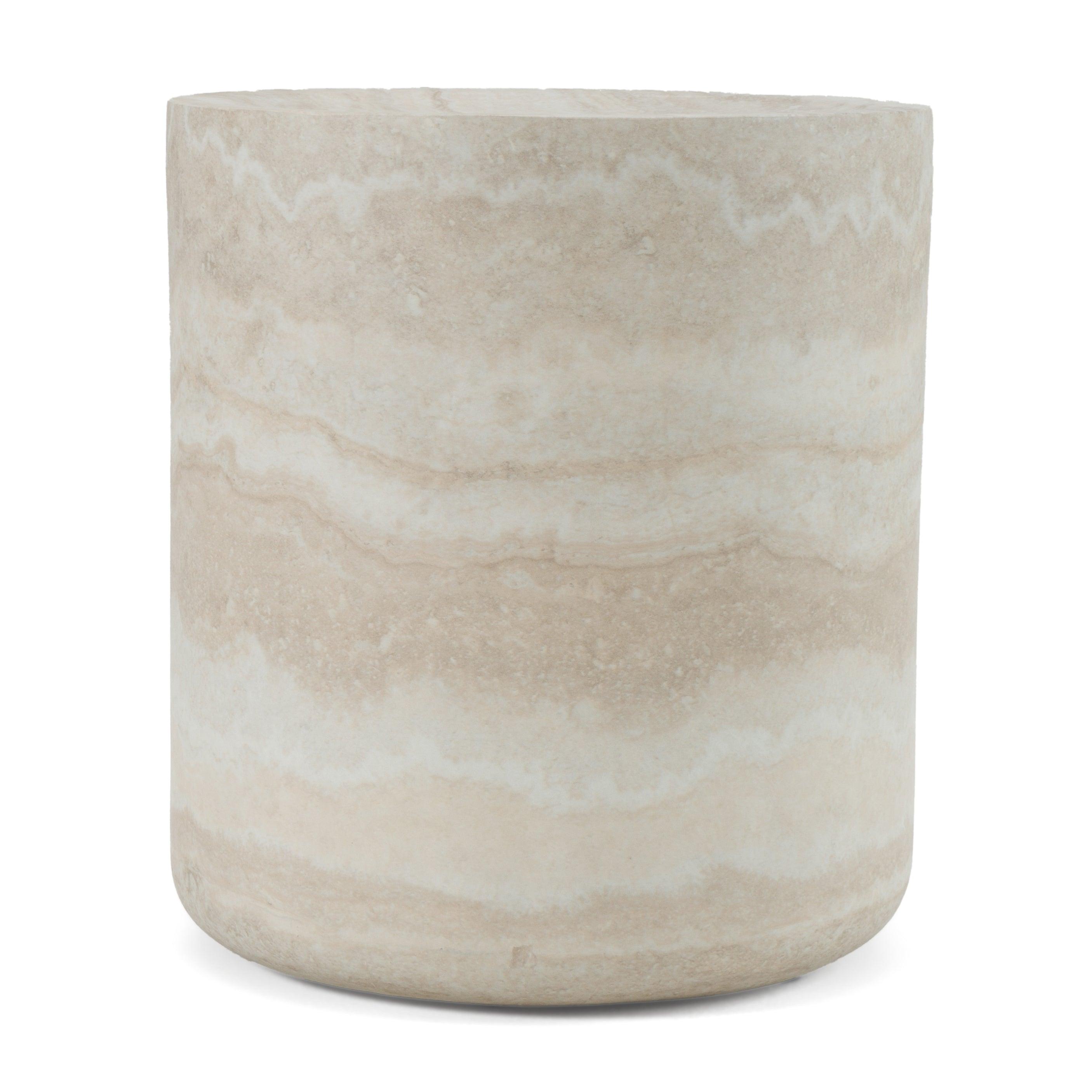 Modrest Benji Modern Faux Travertine Round End Table