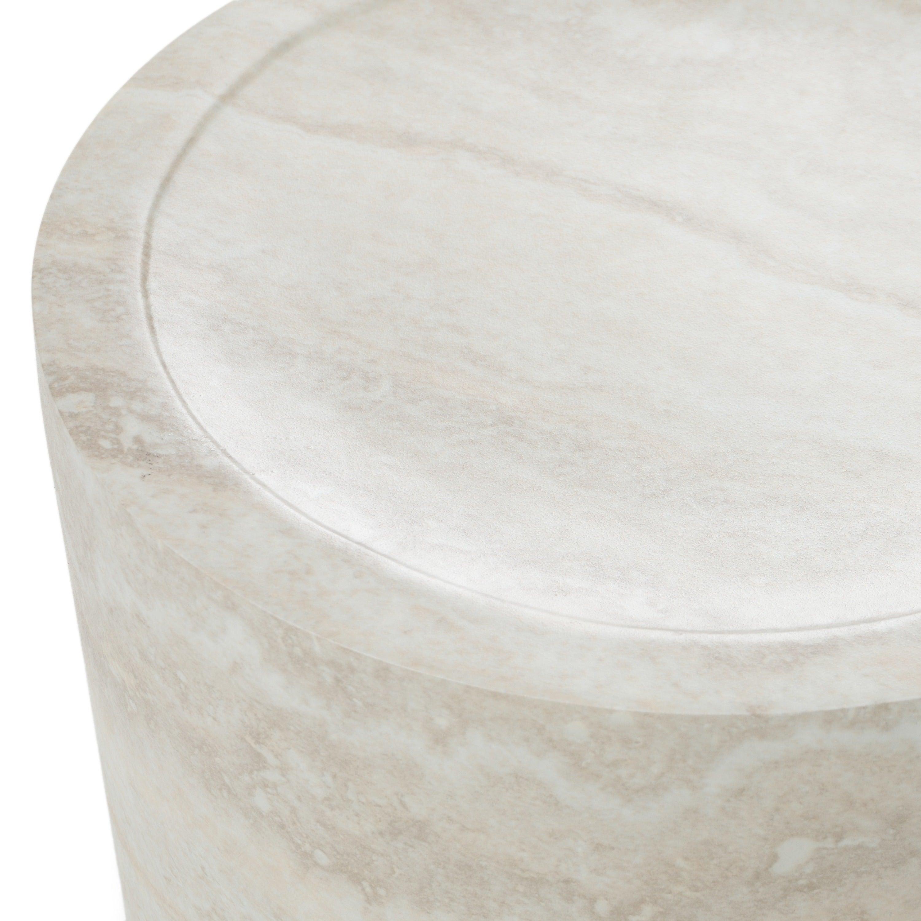 Modrest Benji Modern Faux Travertine Round End Table