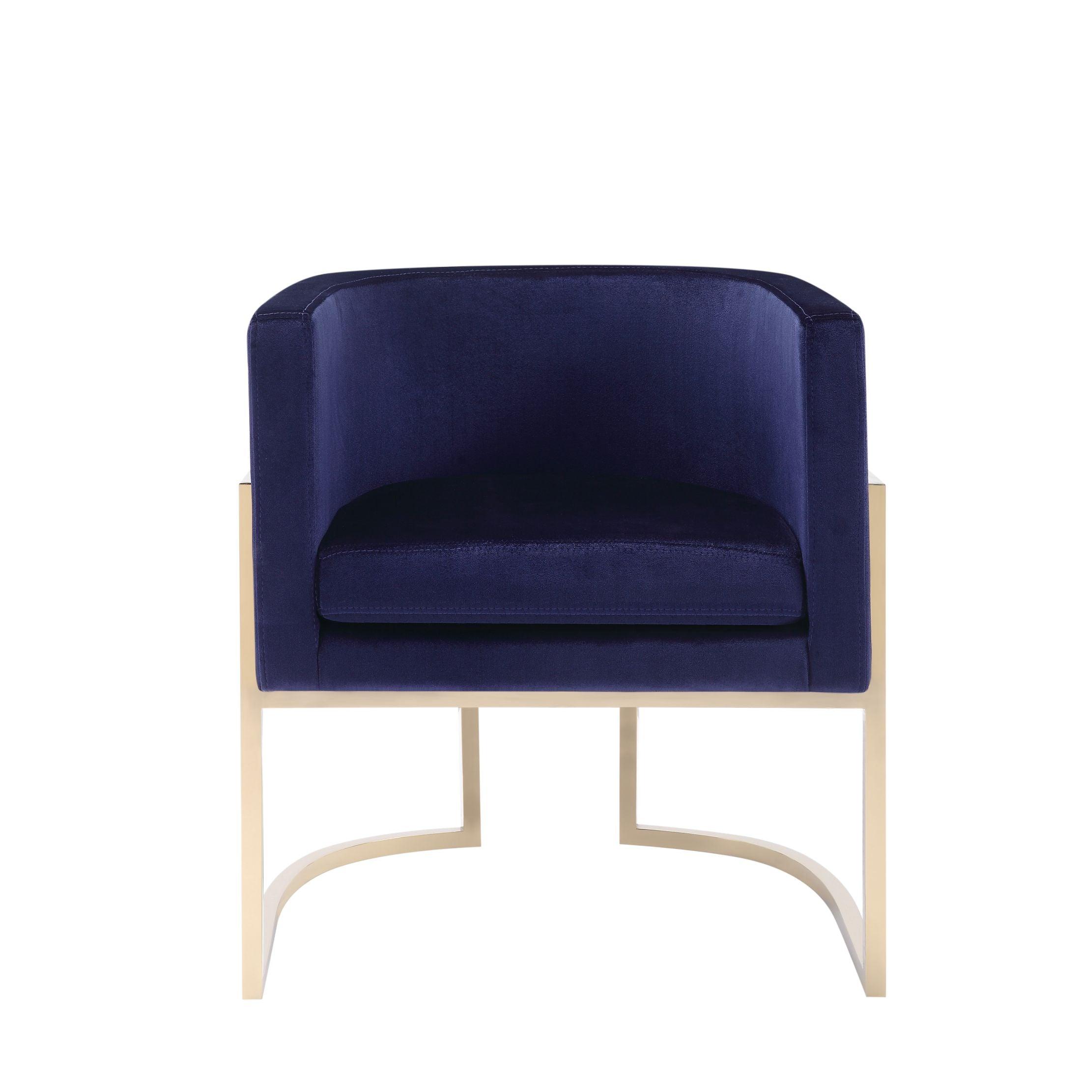 Modrest Betsy Modern Navy Velvet Kids Chair