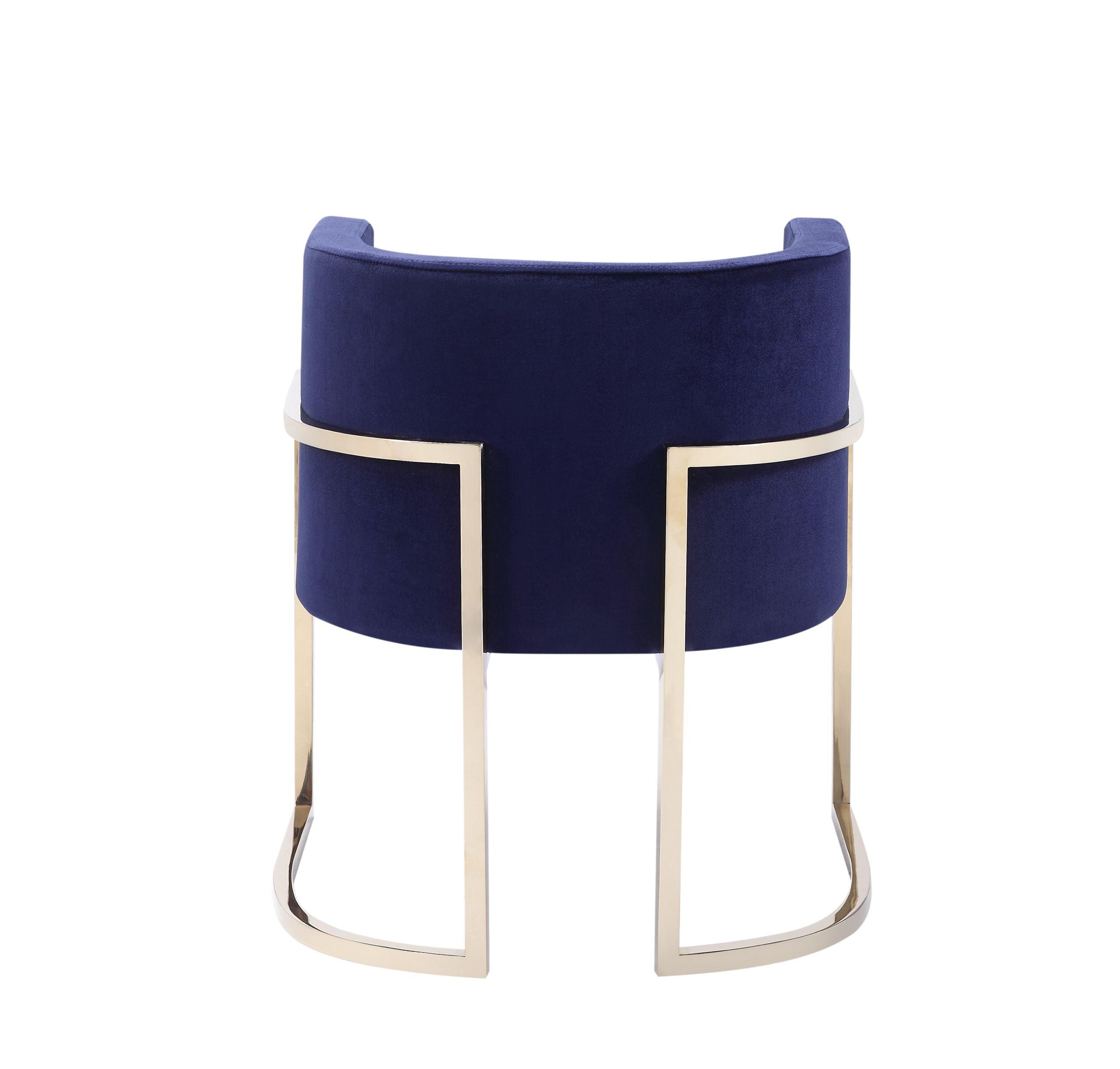 Modrest Betsy Modern Navy Velvet Kids Chair