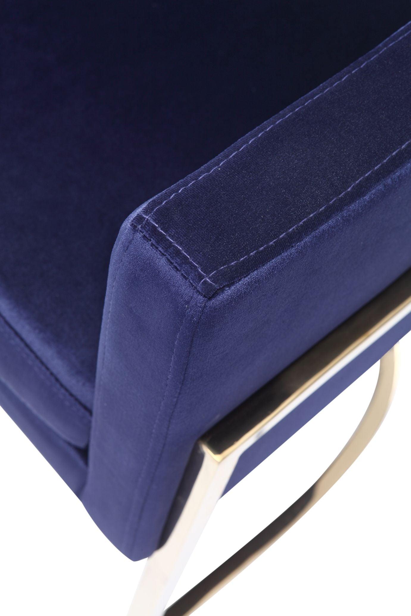 Modrest Betsy Modern Navy Velvet Kids Chair