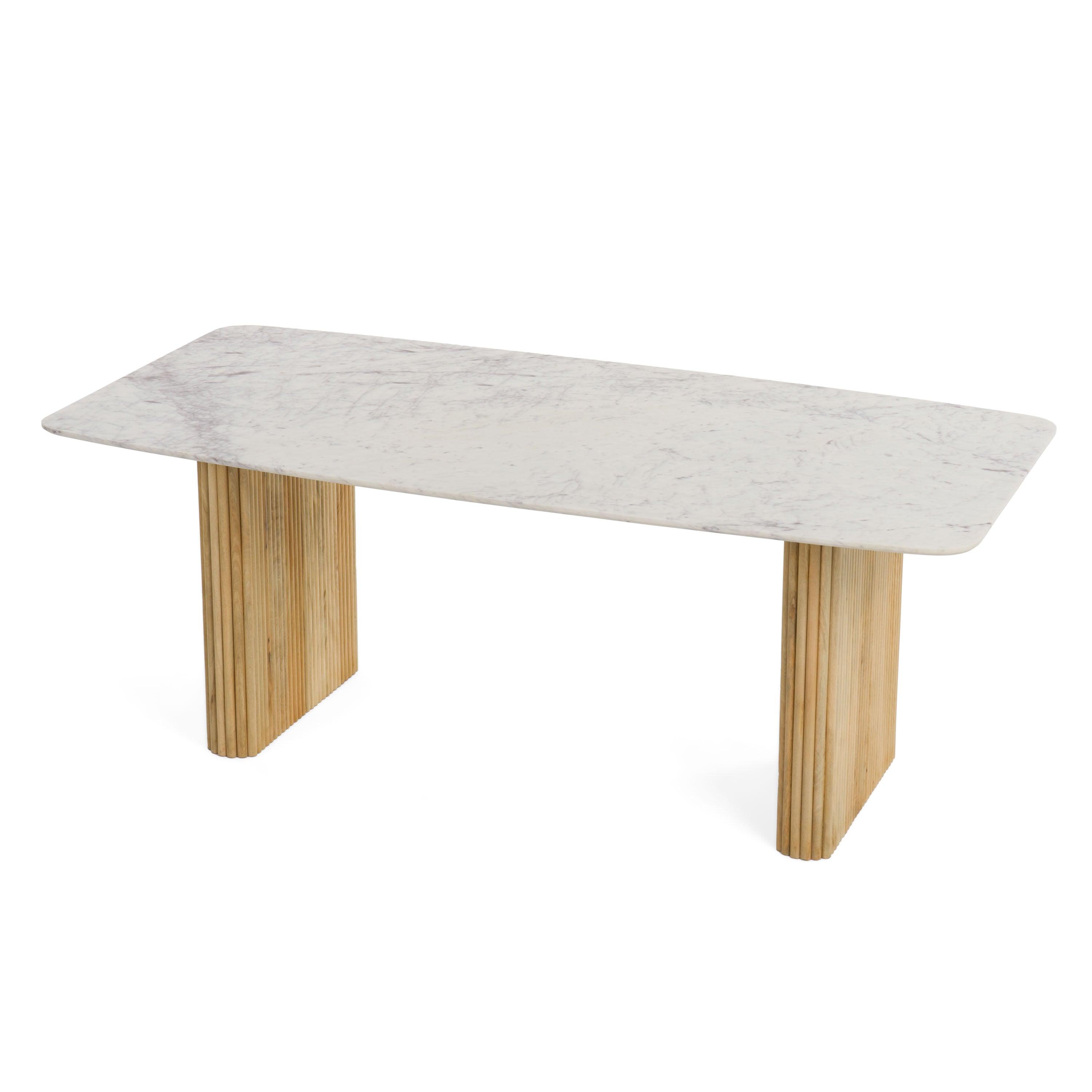 Modrest Cambridge Marble Mango Rectangular Dining Table