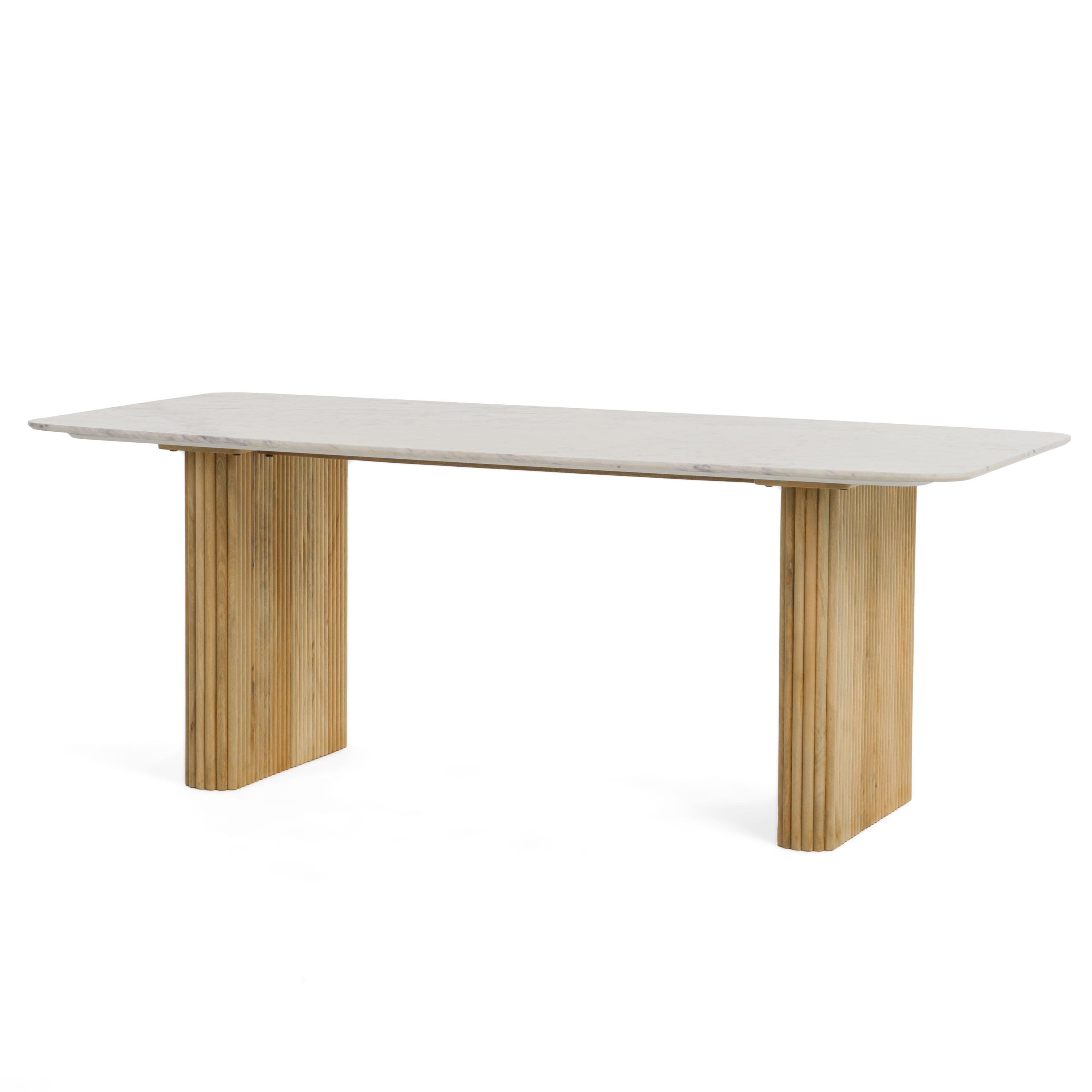 Modrest Cambridge Marble Mango Rectangular Dining Table