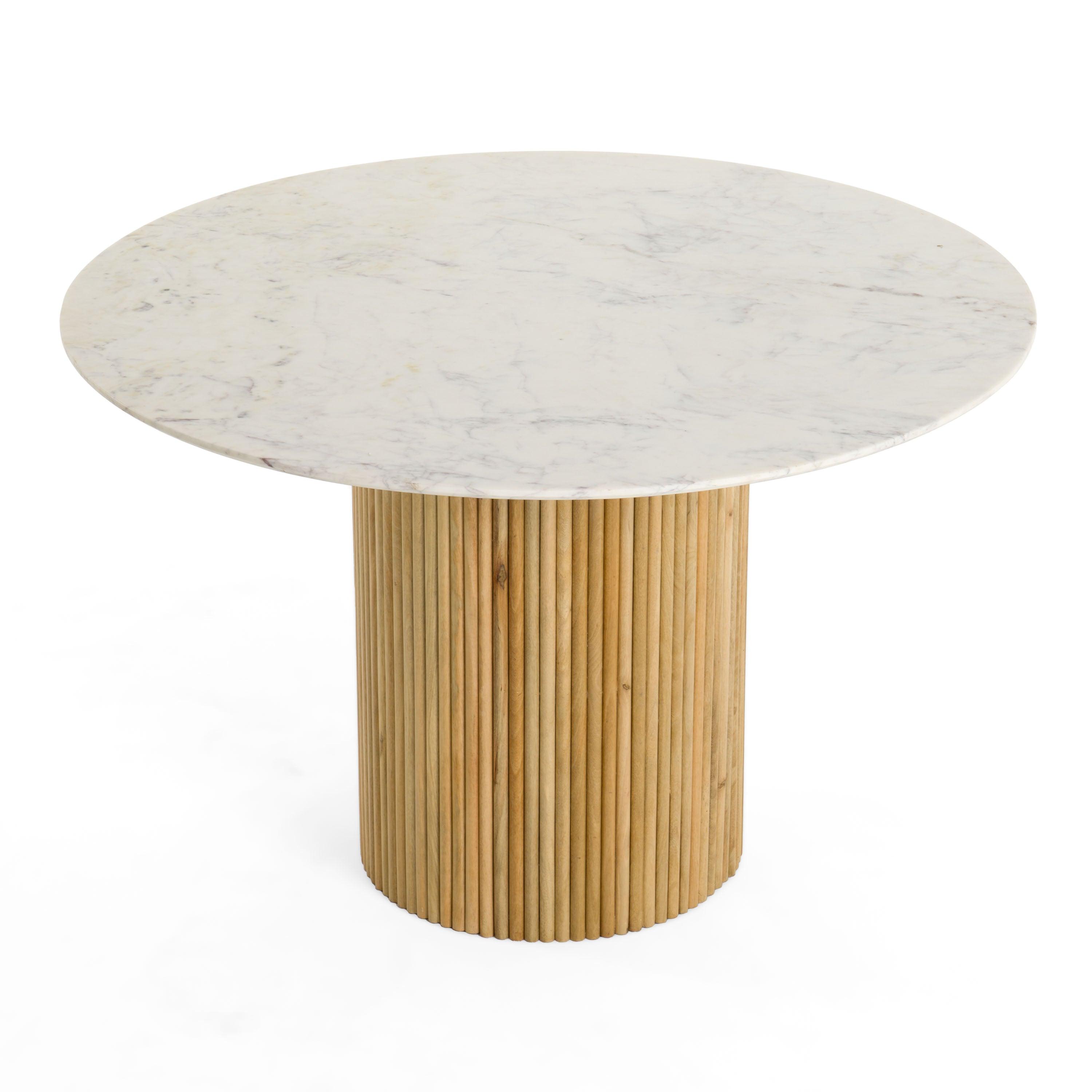 Modrest Cambridge Marble Mango Round Dining Table