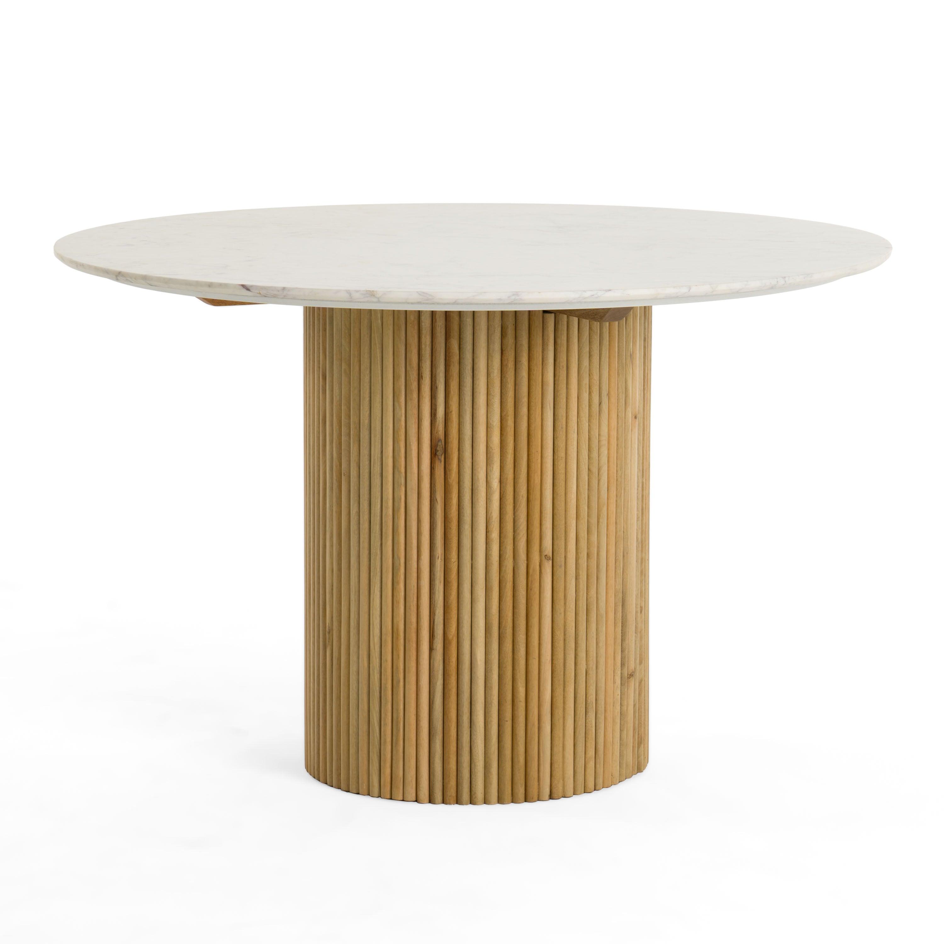 Modrest Cambridge Marble Mango Round Dining Table