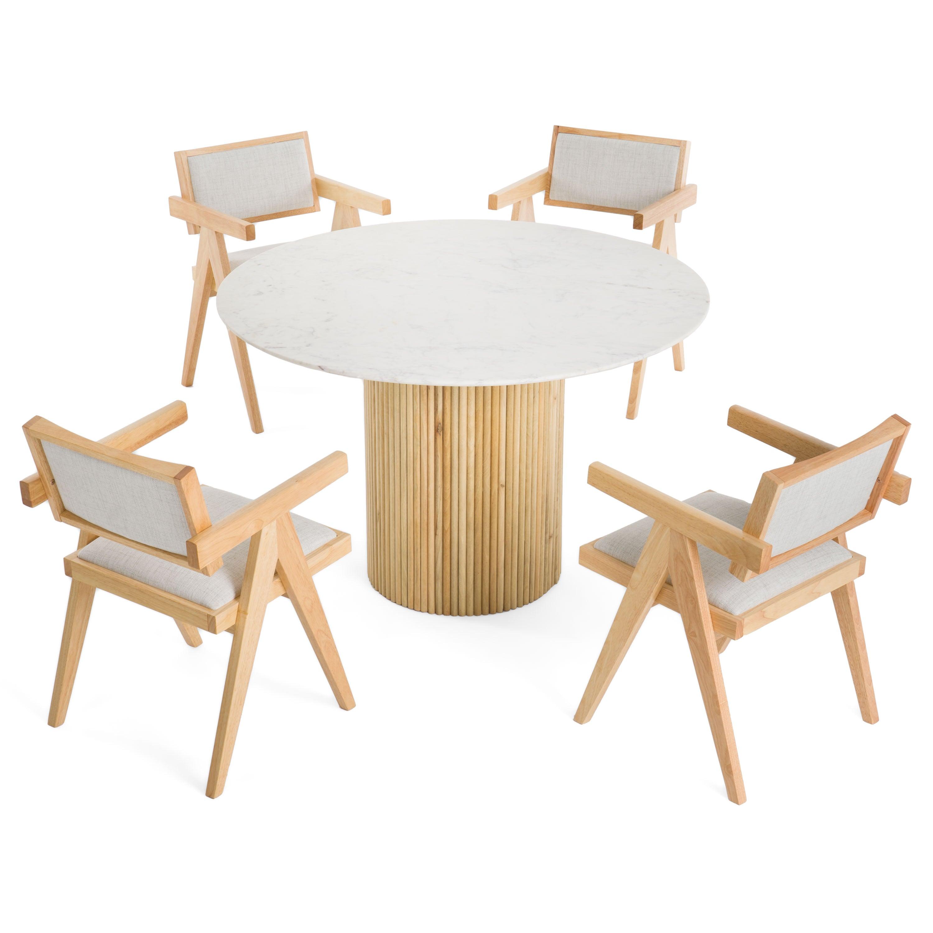 Modrest Cambridge Marble Mango Round Dining Table