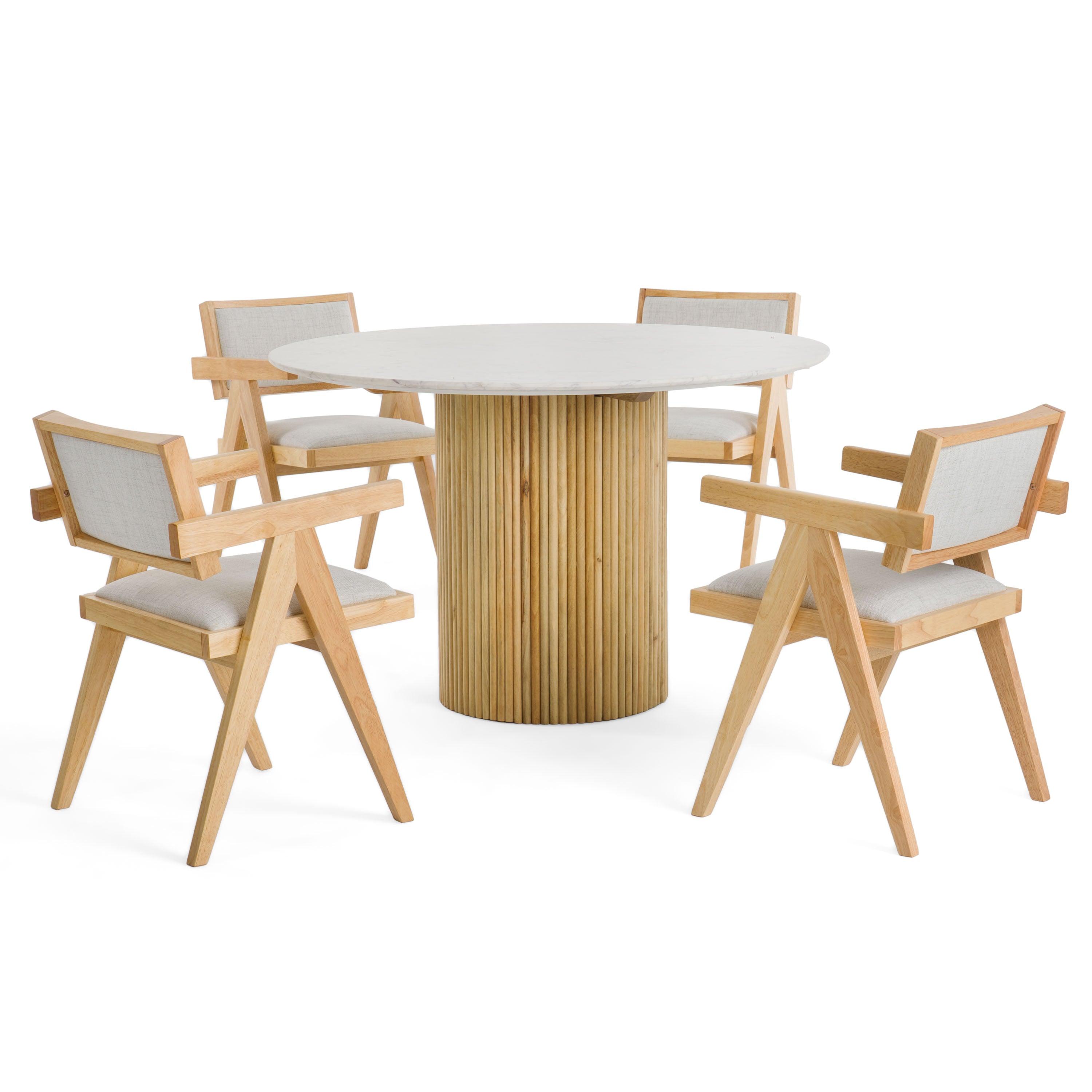 Modrest Cambridge Marble Mango Round Dining Table