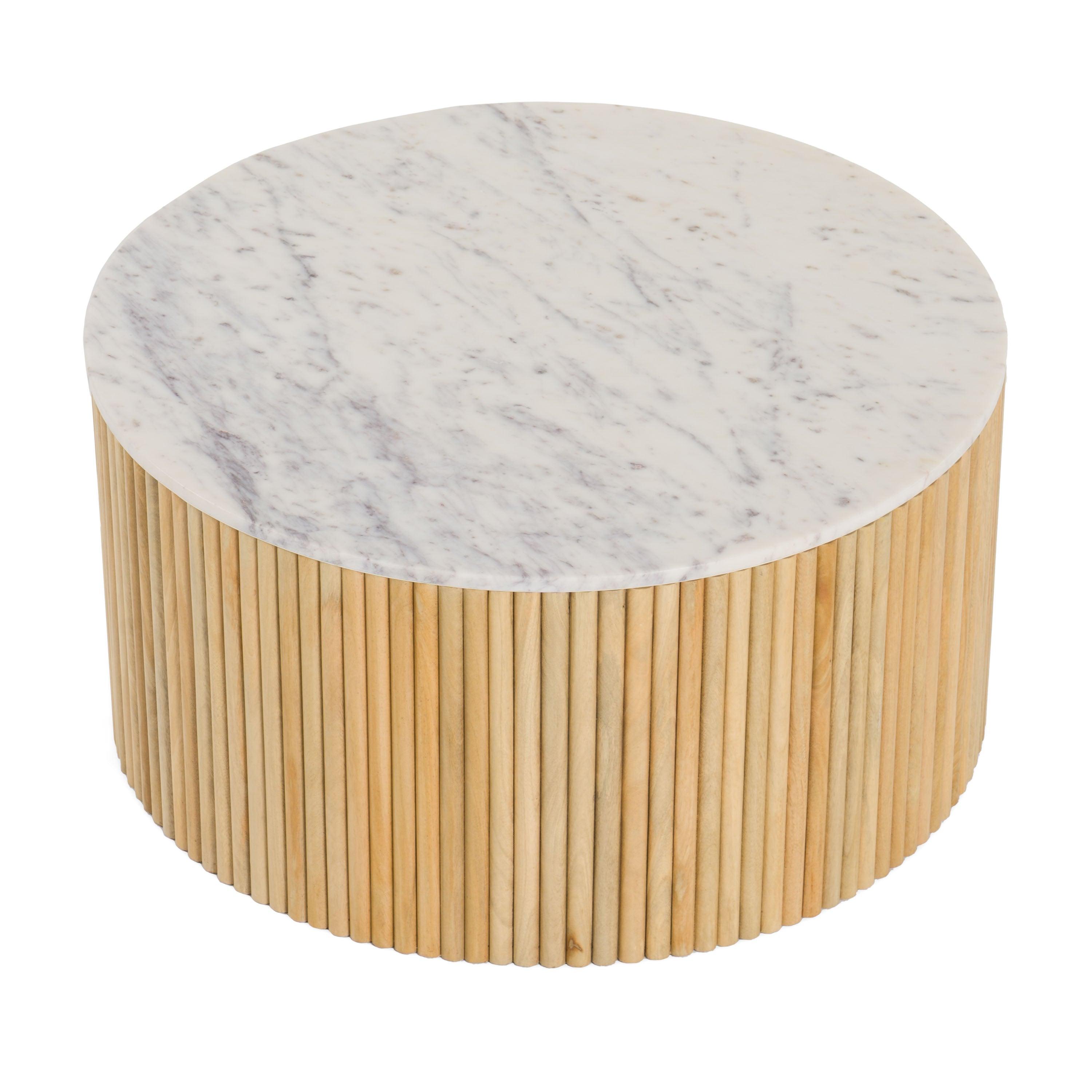 Modrest Cambridge Marble Mango Round Coffee Table