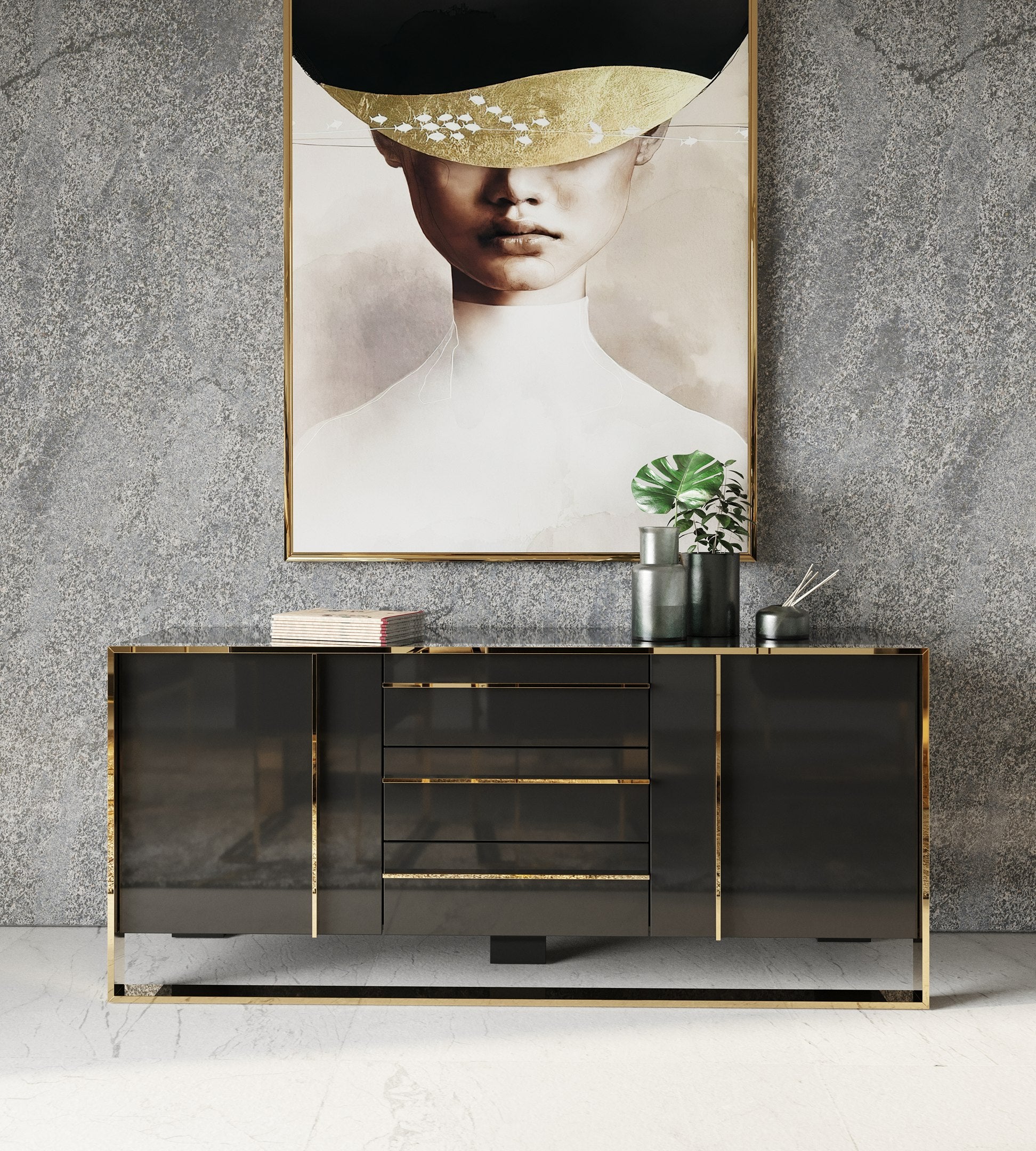 Nova Domus Cartier Modern Rosegold Buffet