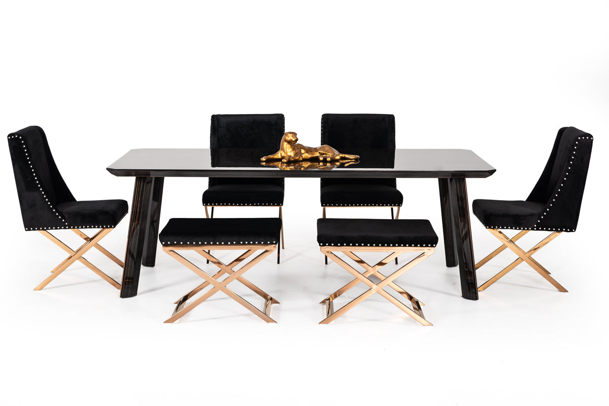 Modrest Chadwick Modern Rosegold Dining Table