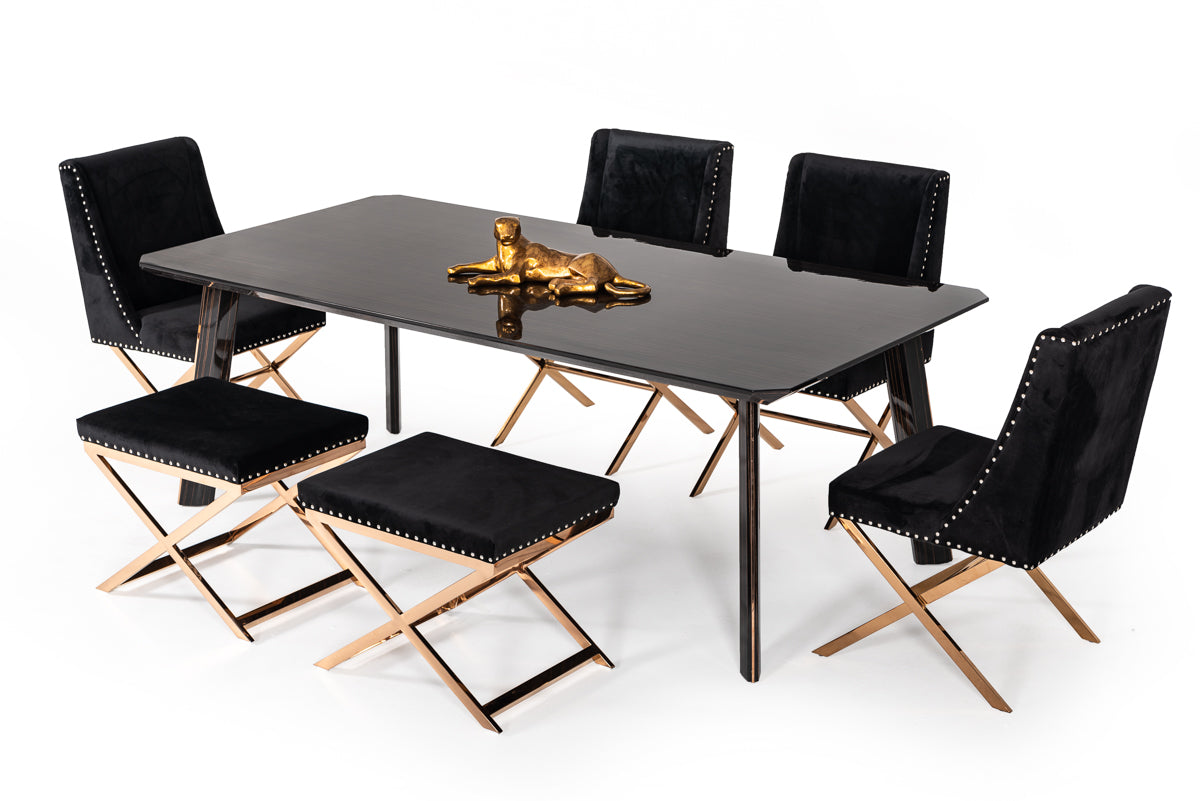 Modrest Chadwick Modern Rosegold Dining Table