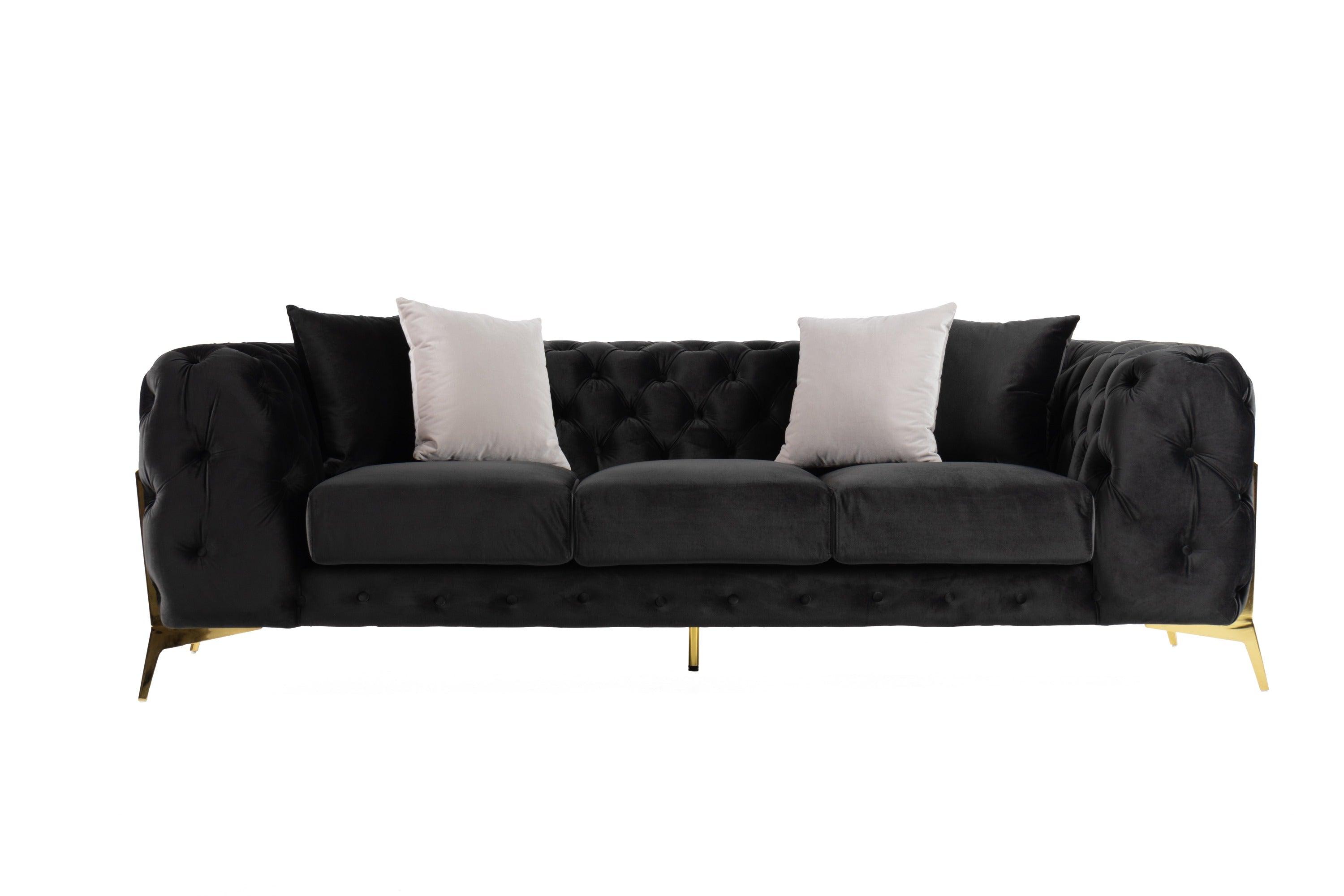 Divani Casa Clarice Transitional Velvet Sofa