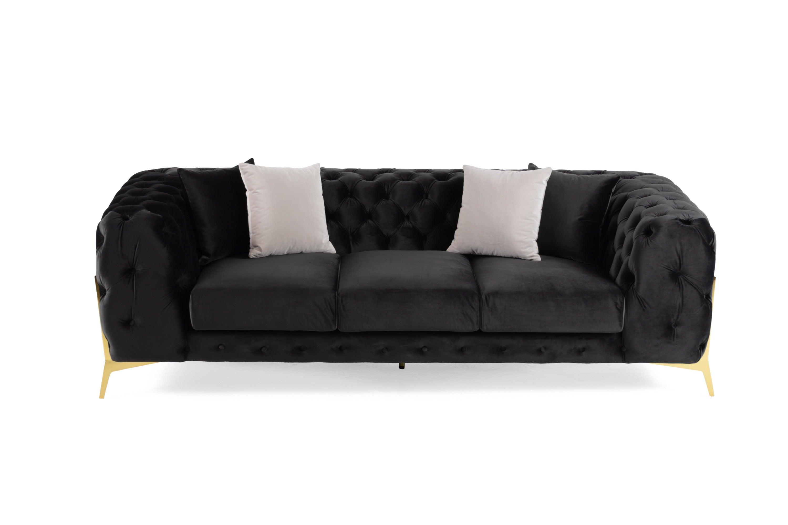 Divani Casa Clarice Transitional Velvet Sofa