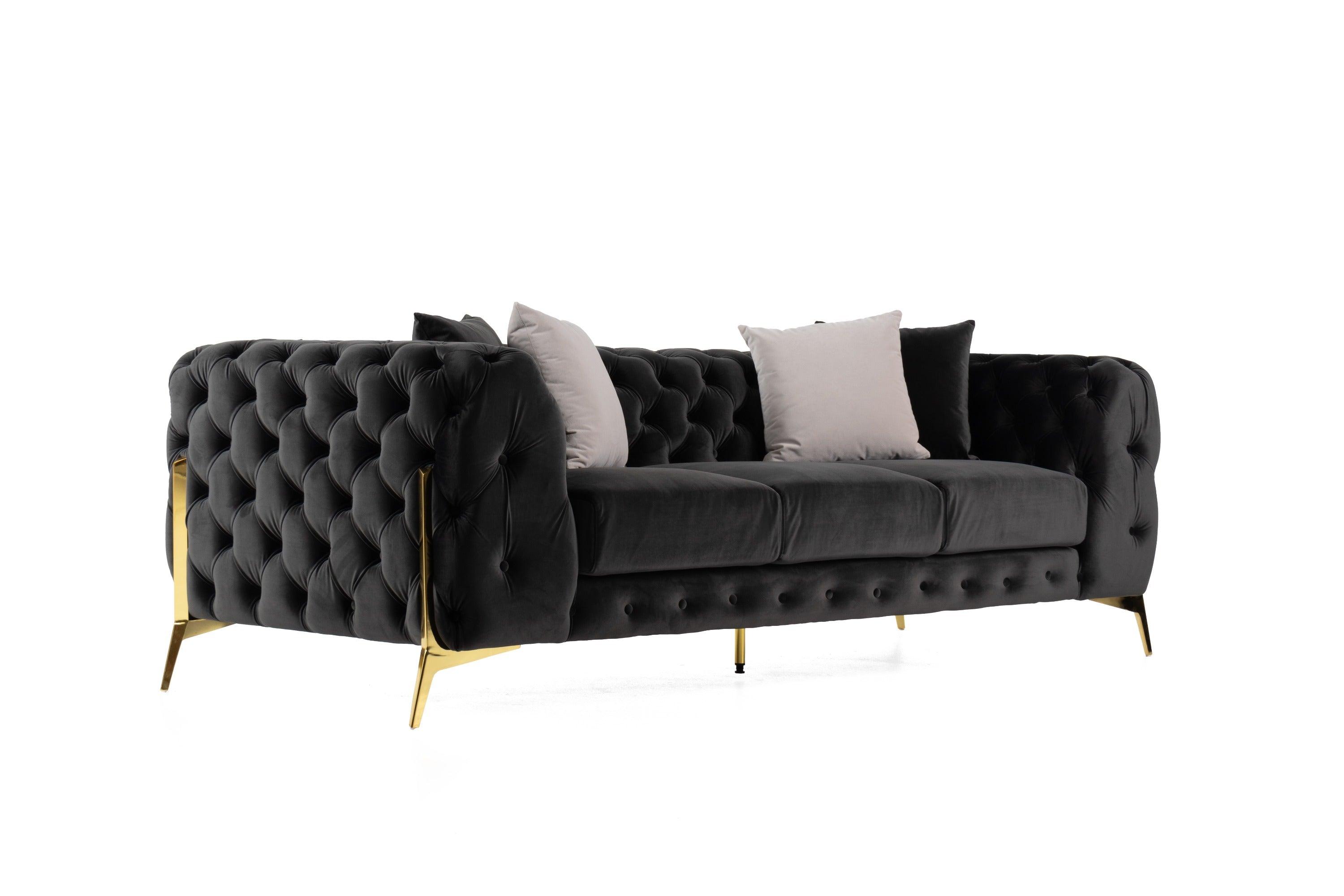 Divani Casa Clarice Transitional Velvet Sofa