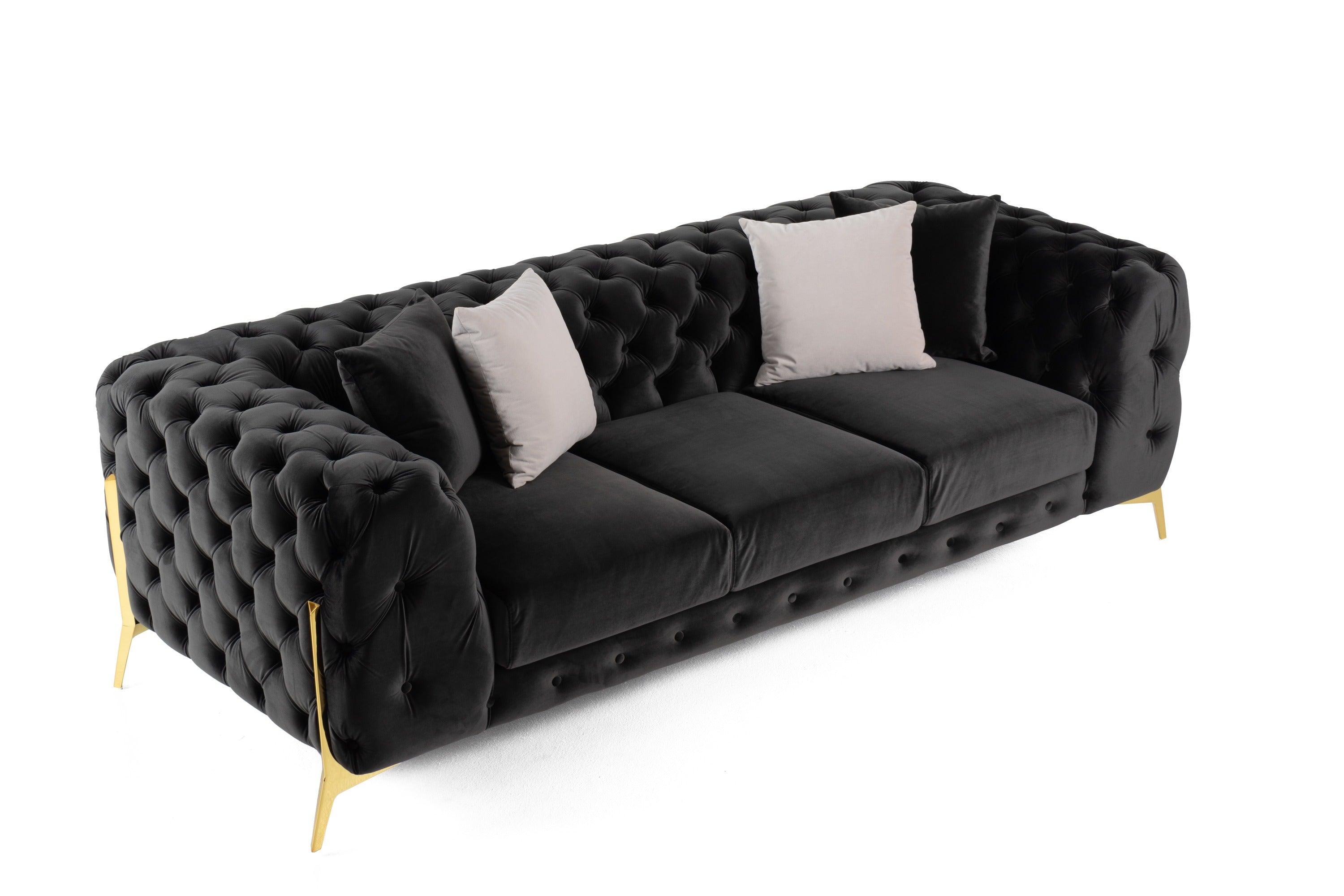 Divani Casa Clarice Transitional Velvet Sofa