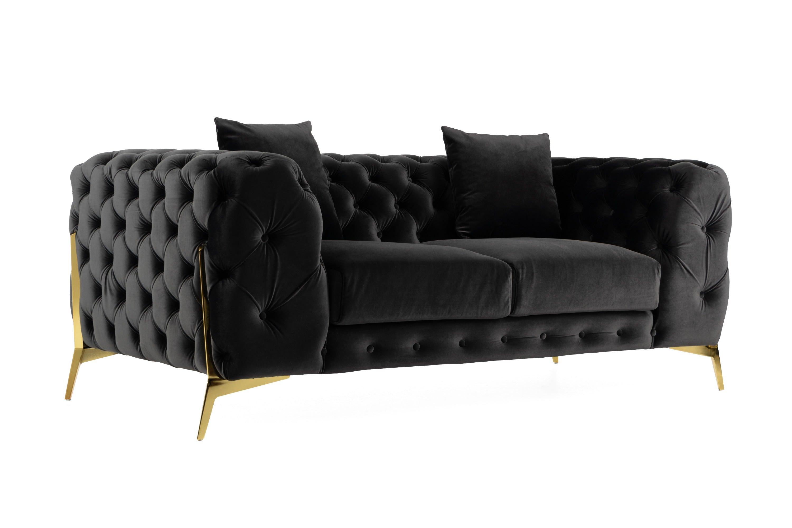 Divani Casa Clarice Transitional Velvet Loveseat