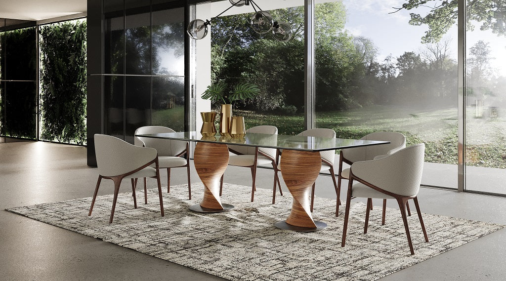 Modrest Cleveland Contemporary Glass and Dining Table