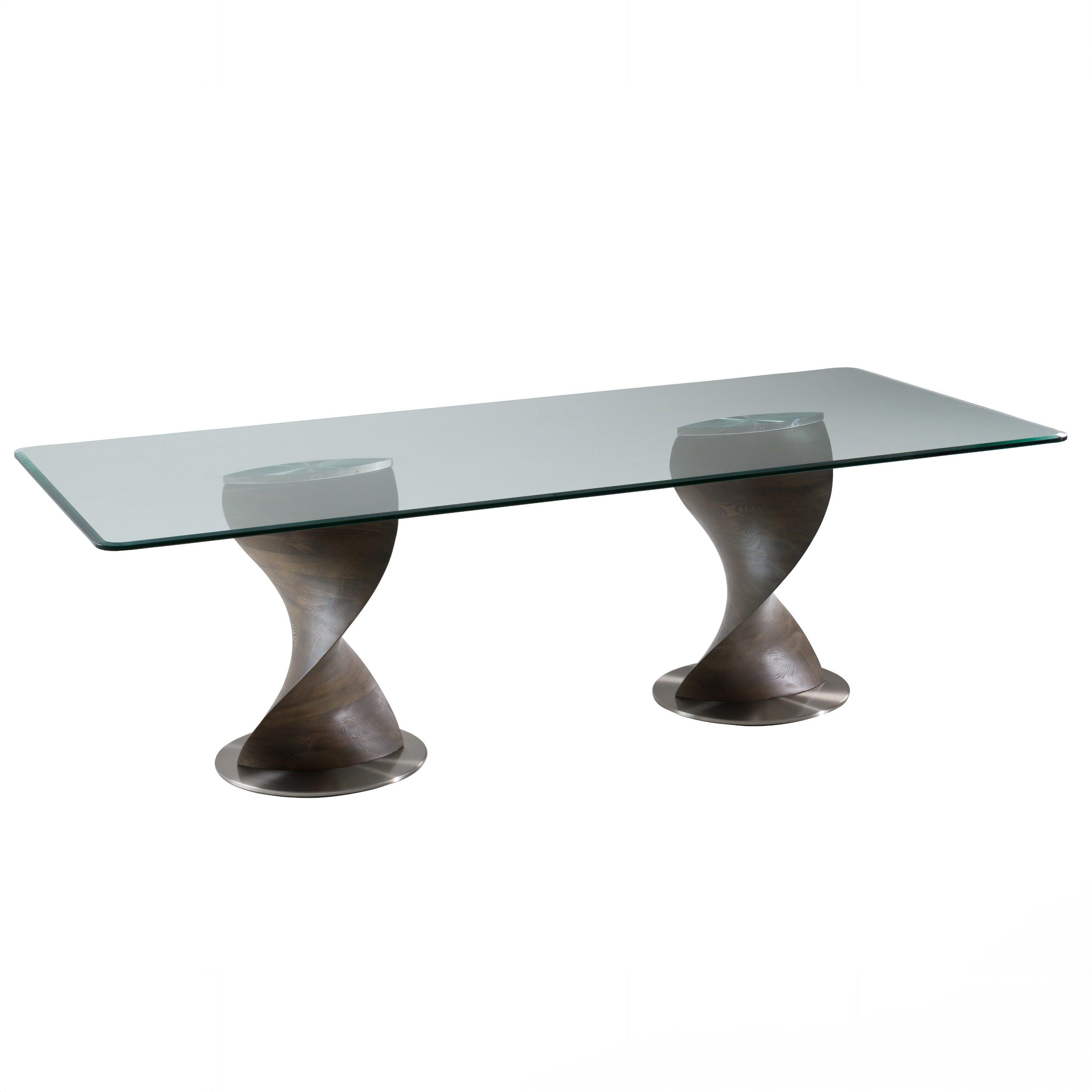 Modrest Cleveland Contemporary Glass and Ash Dining Table