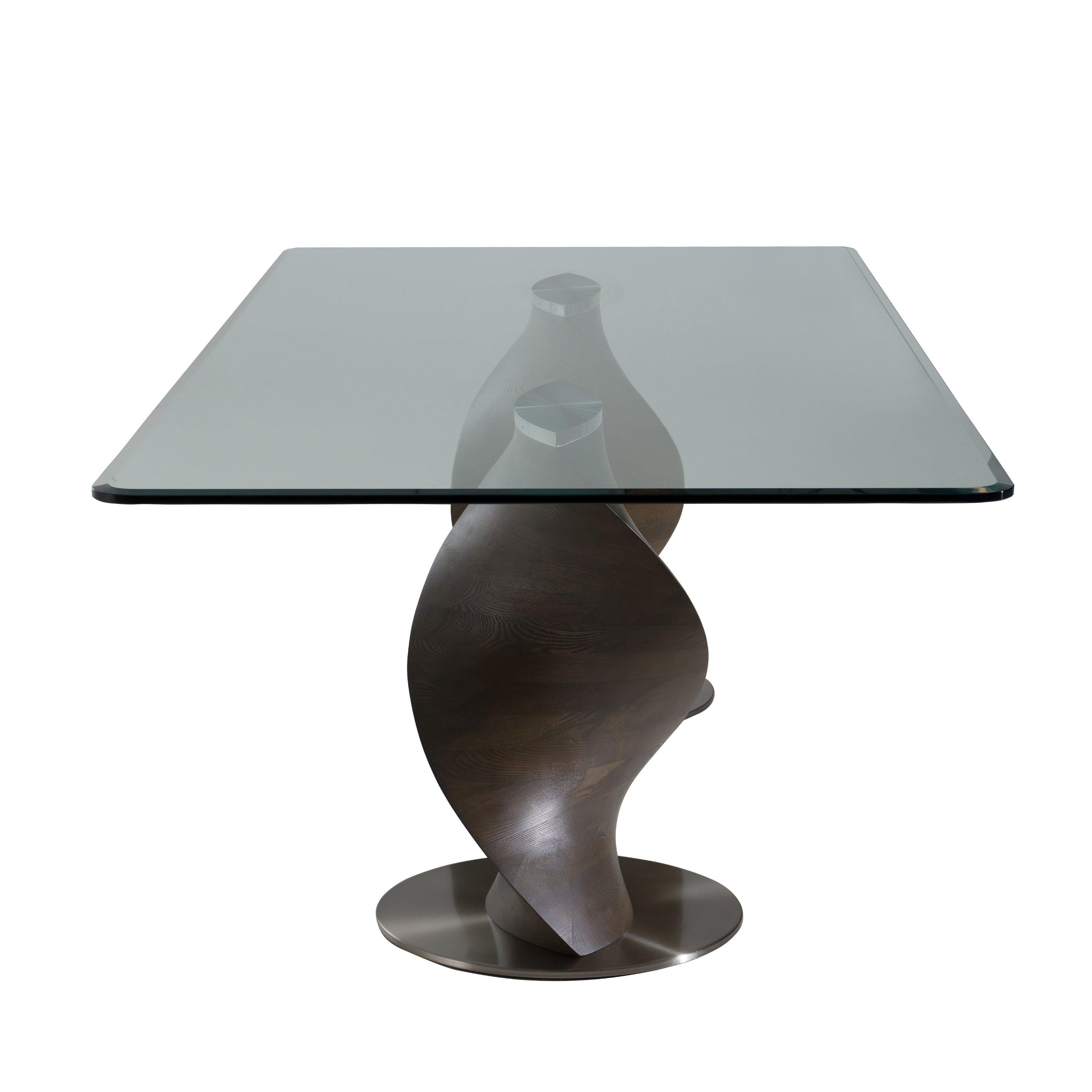 Modrest Cleveland Contemporary Glass and Ash Dining Table