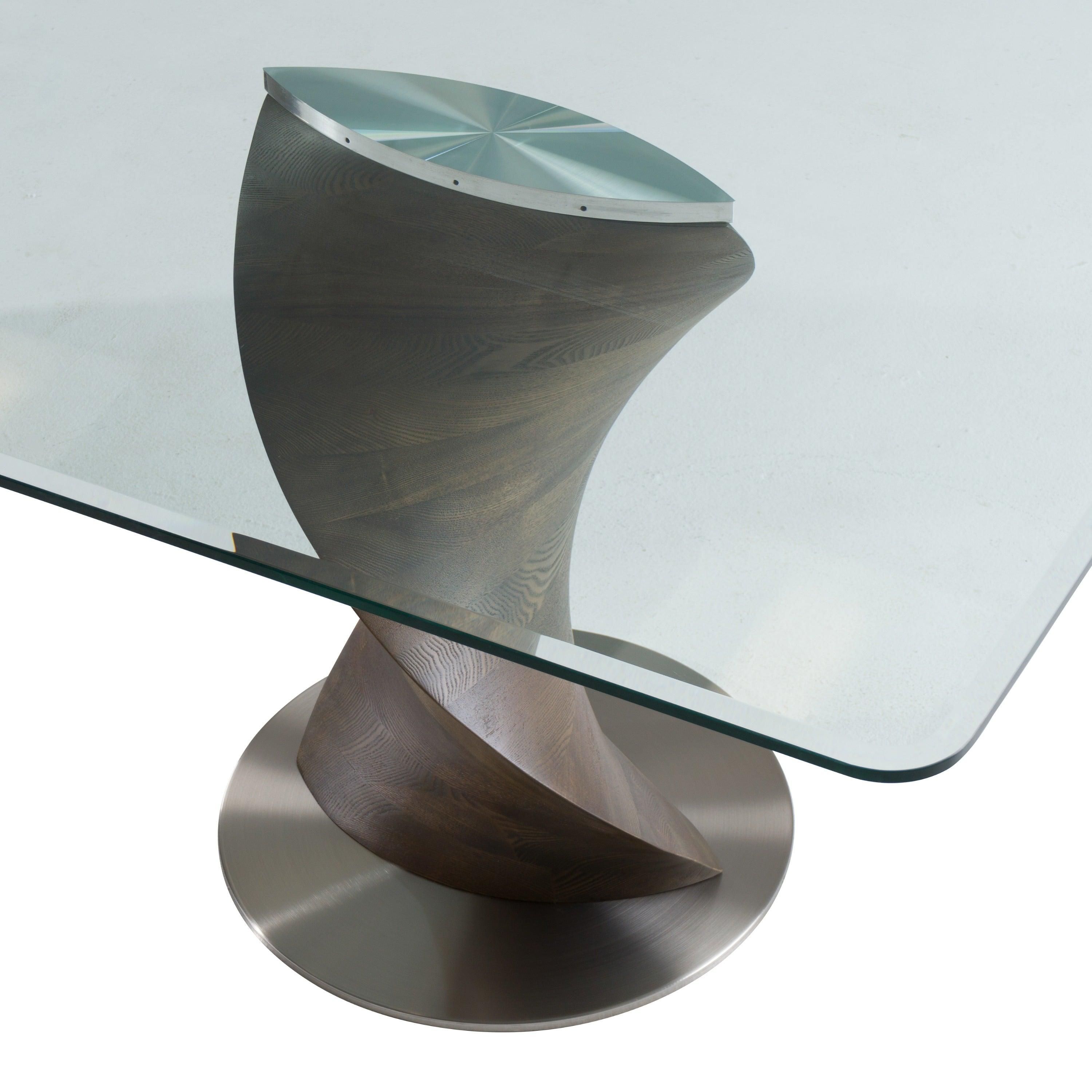 Modrest Cleveland Contemporary Glass and Ash Dining Table