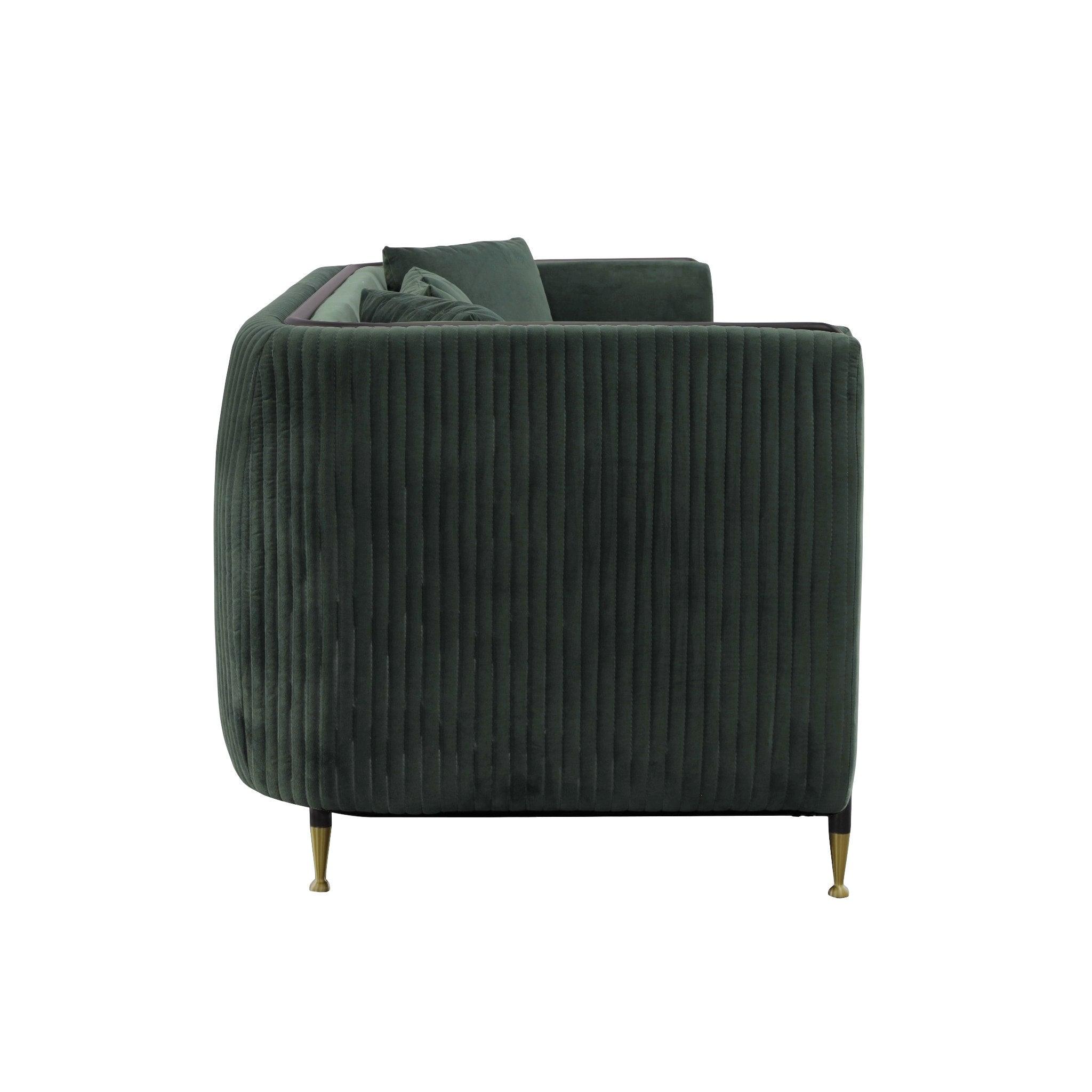 Divani Casa Oswego Modern Dark Jade Sofa