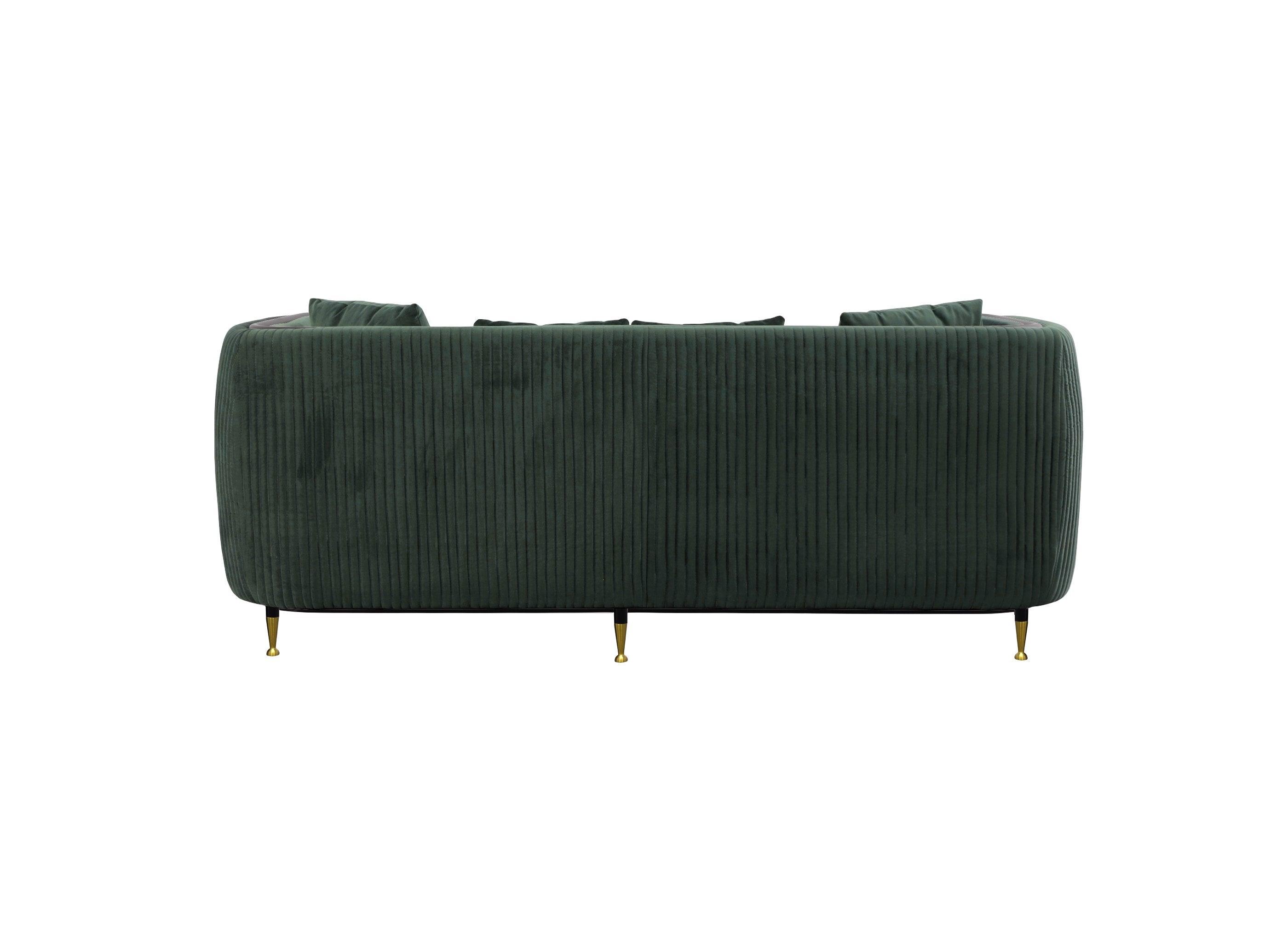 Divani Casa Oswego Modern Dark Jade Sofa