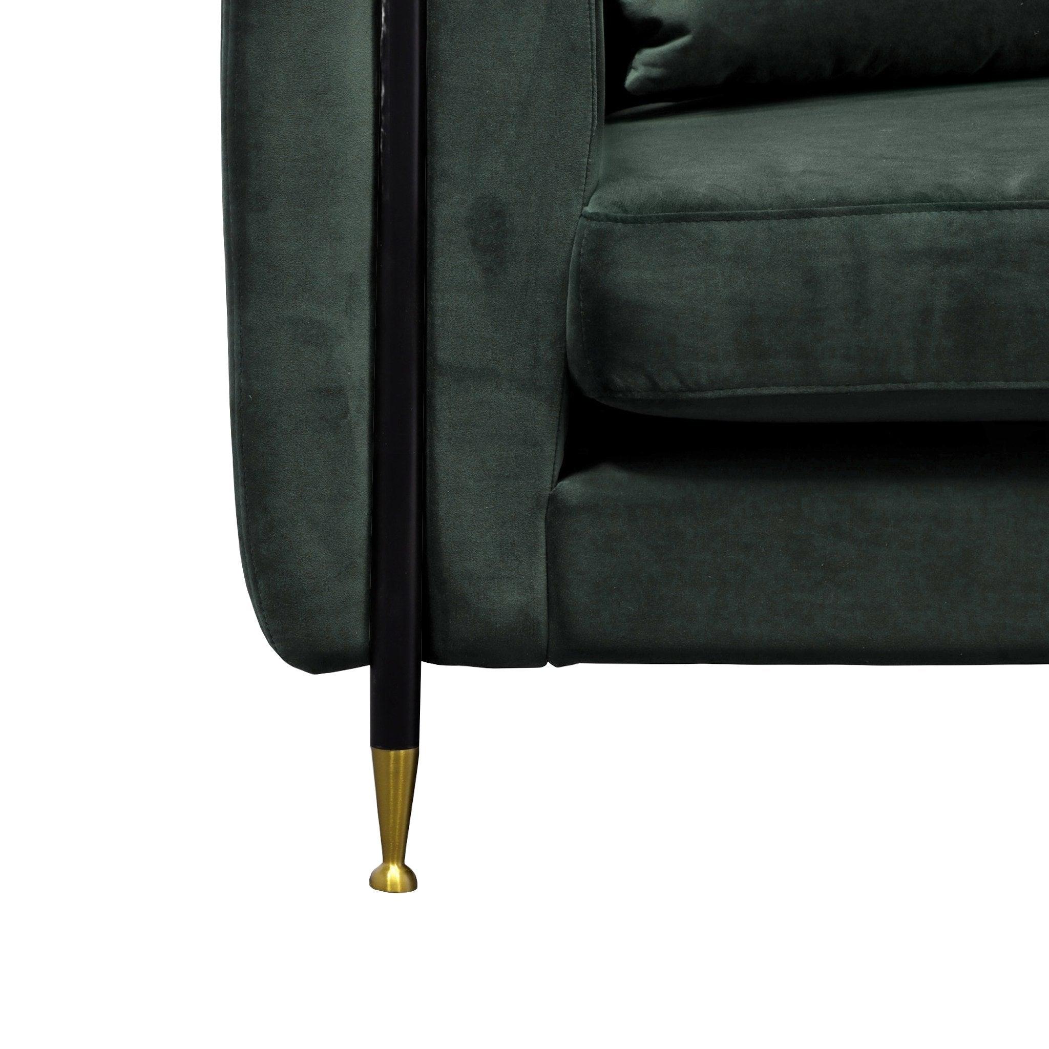 Divani Casa Oswego Modern Dark Jade Sofa