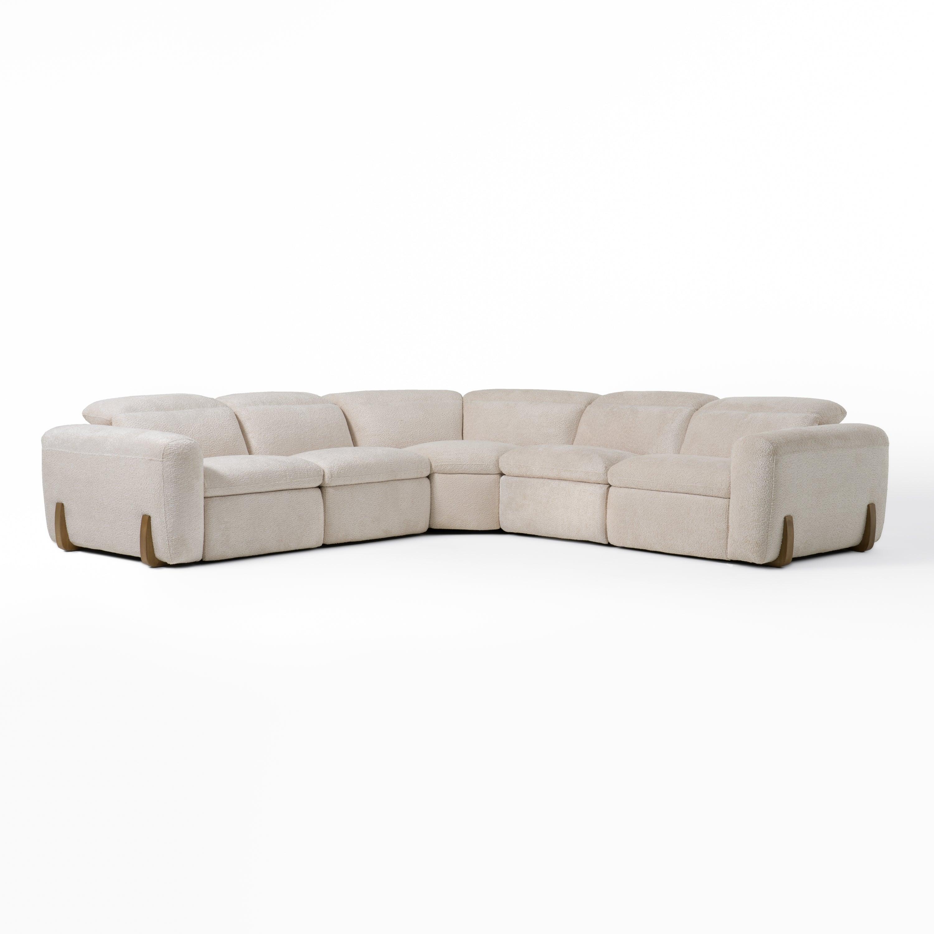 Divani Casa Conrad Modern Fabric Sectional With 3 Recliners