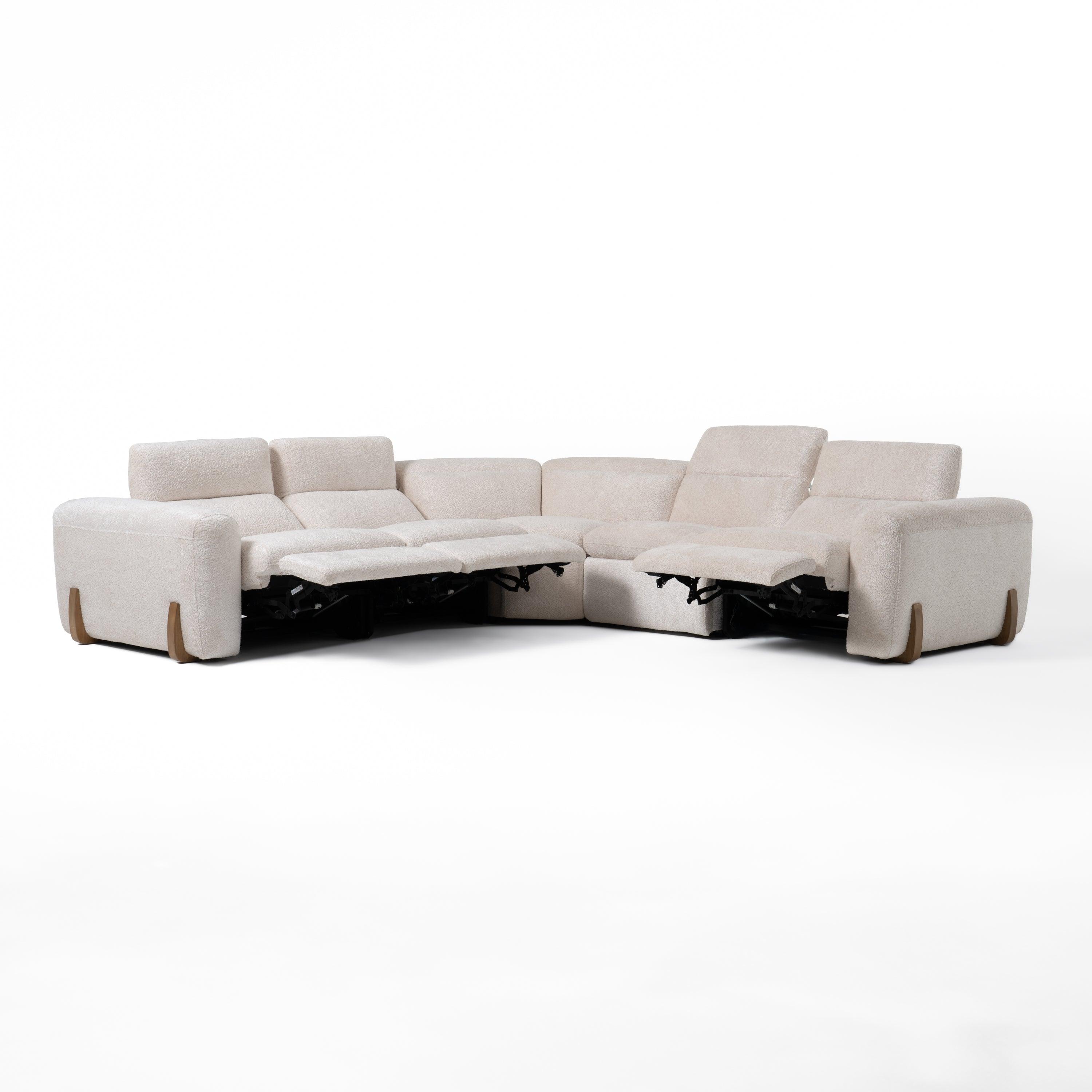 Divani Casa Conrad Modern Fabric Sectional With 3 Recliners