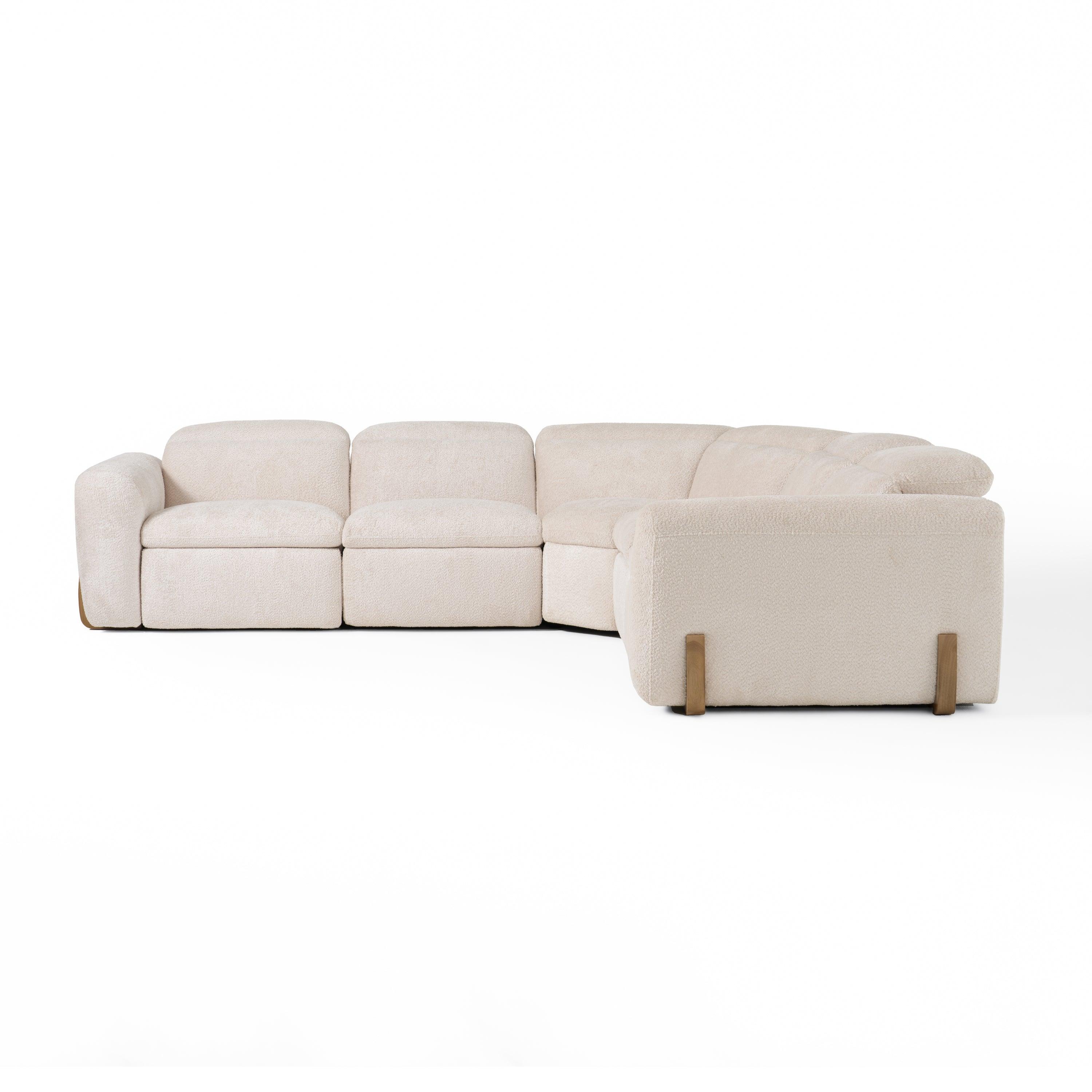 Divani Casa Conrad Modern Fabric Sectional With 3 Recliners