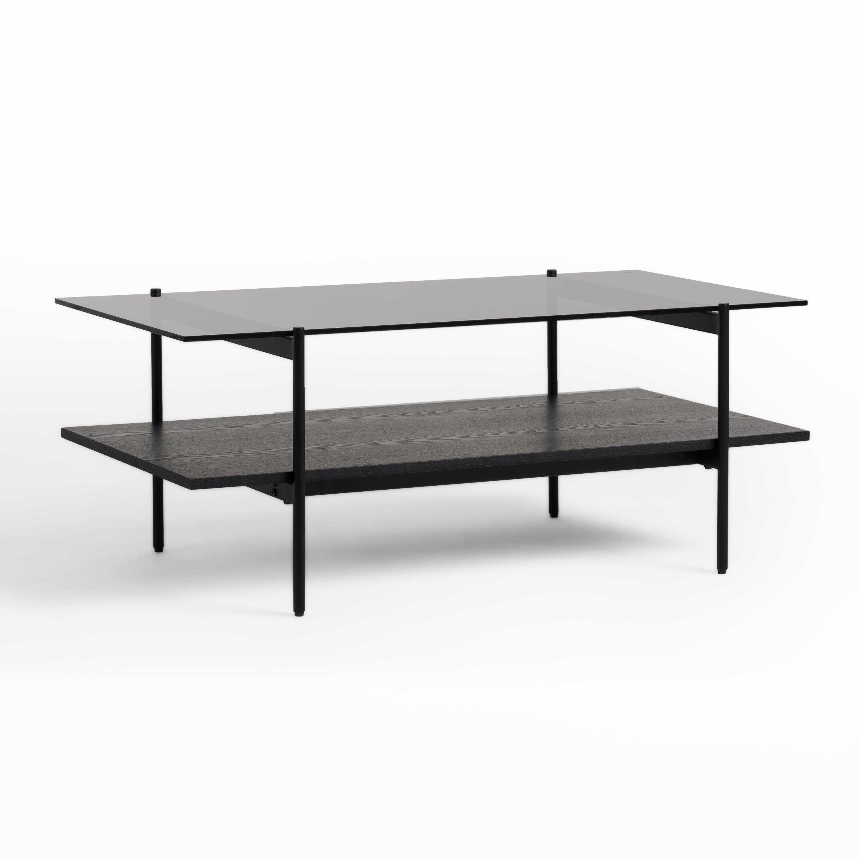 Modrest Conley MidCentury Modern Glass Ash Coffee Table