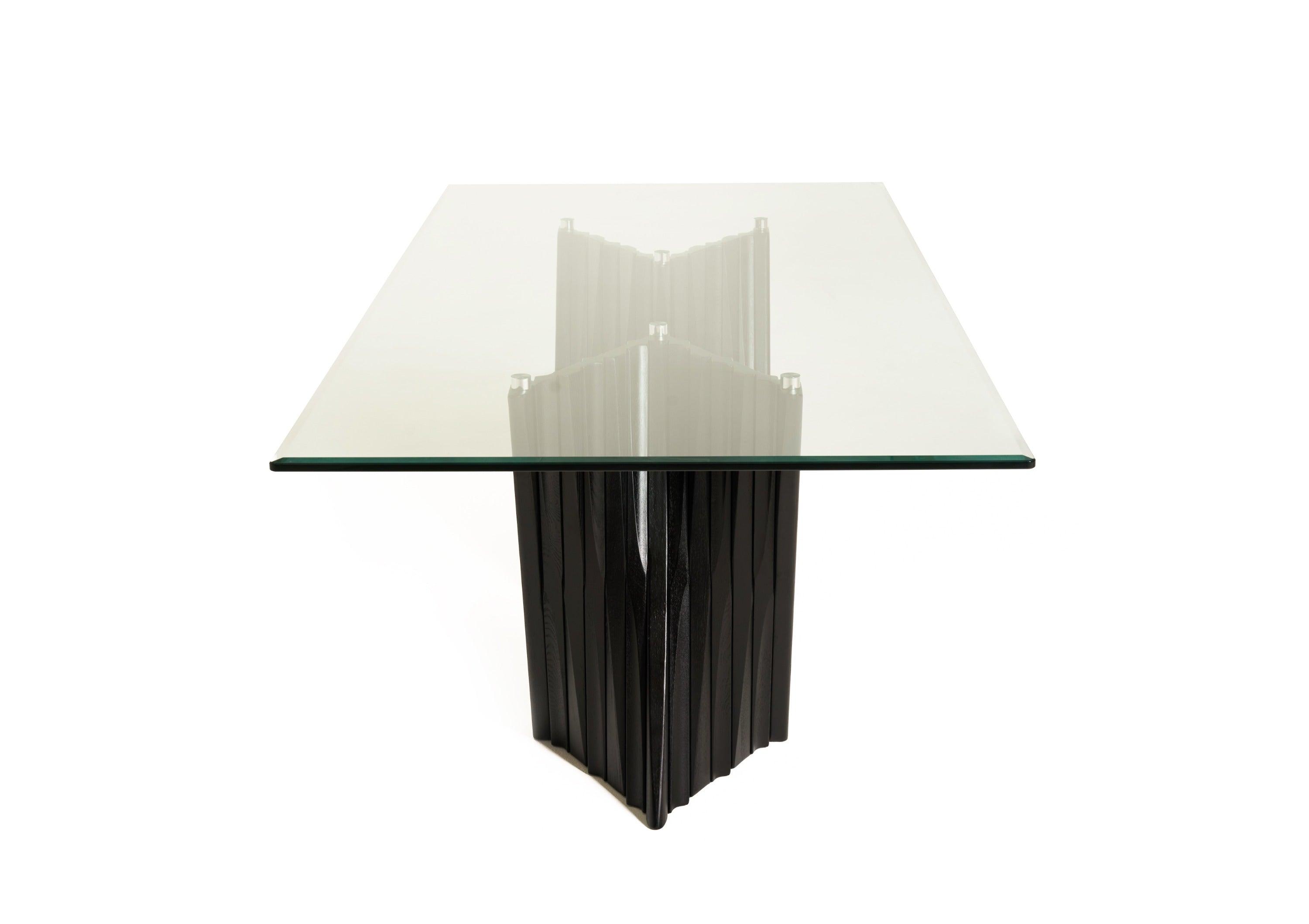 Modrest Corbin MidCentury Ash Glass Dining Table