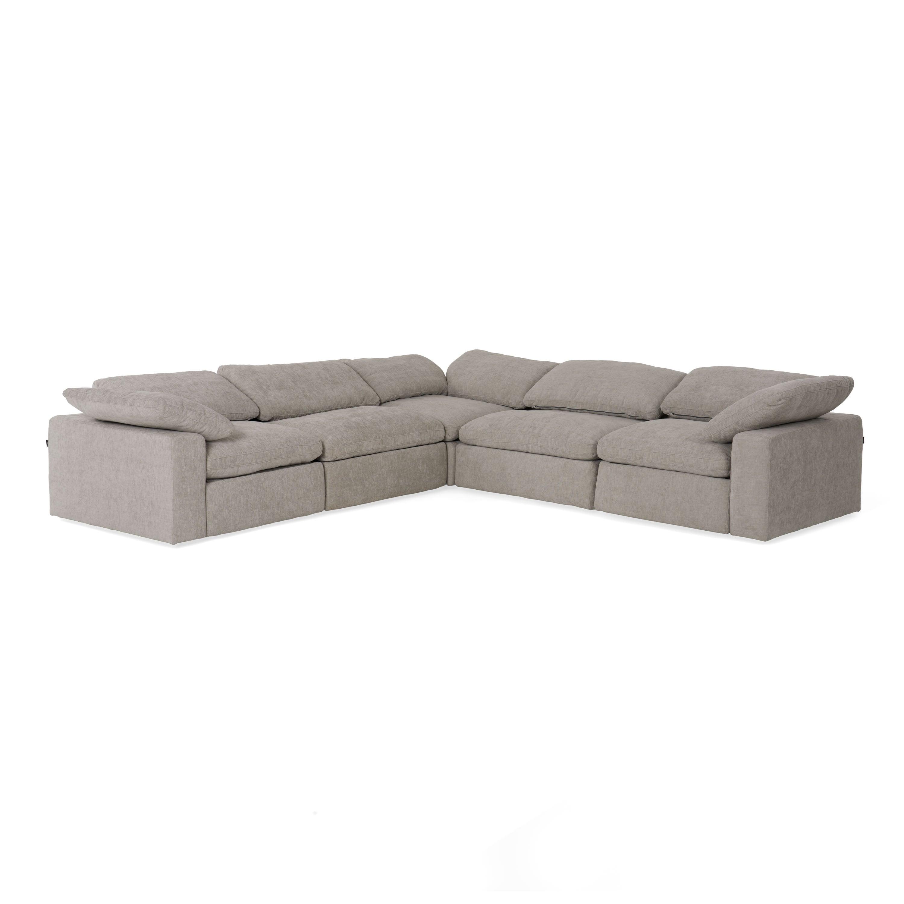 Divani Casa Corinth Modern Fabric Sectional Sofa with 3 Power Recliners