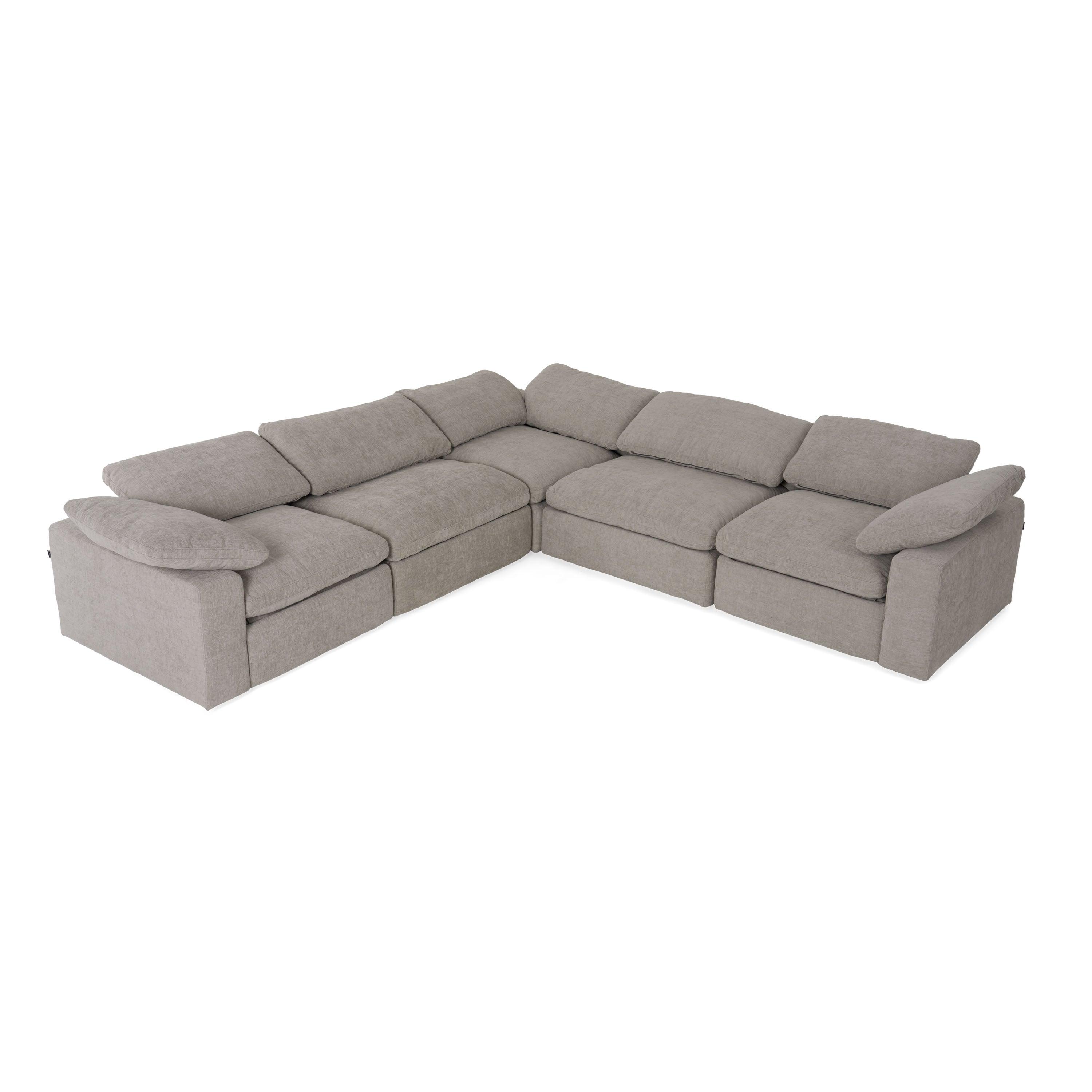 Divani Casa Corinth Modern Fabric Sectional Sofa with 3 Power Recliners