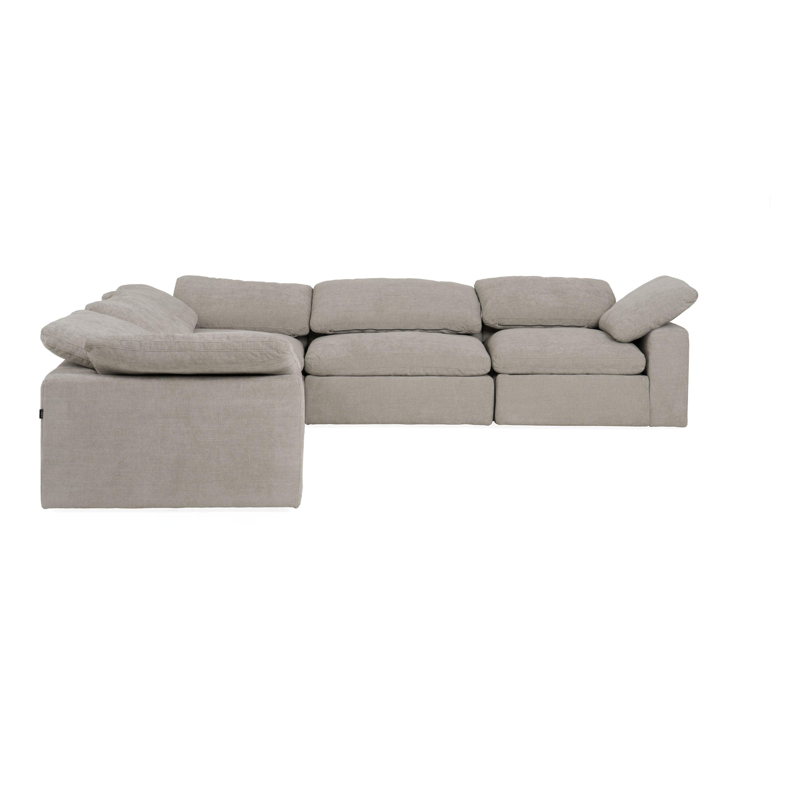 Divani Casa Corinth Modern Fabric Sectional Sofa with 3 Power Recliners