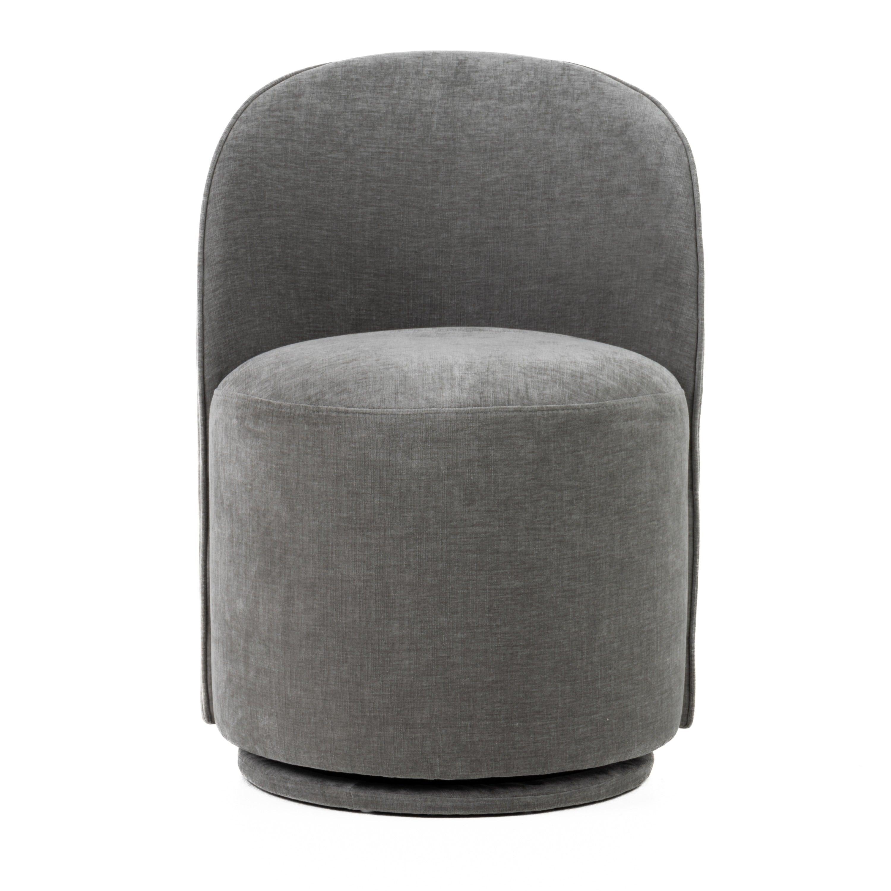 Modrest Correa Modern Dove Fabric Swivel Dining Chair