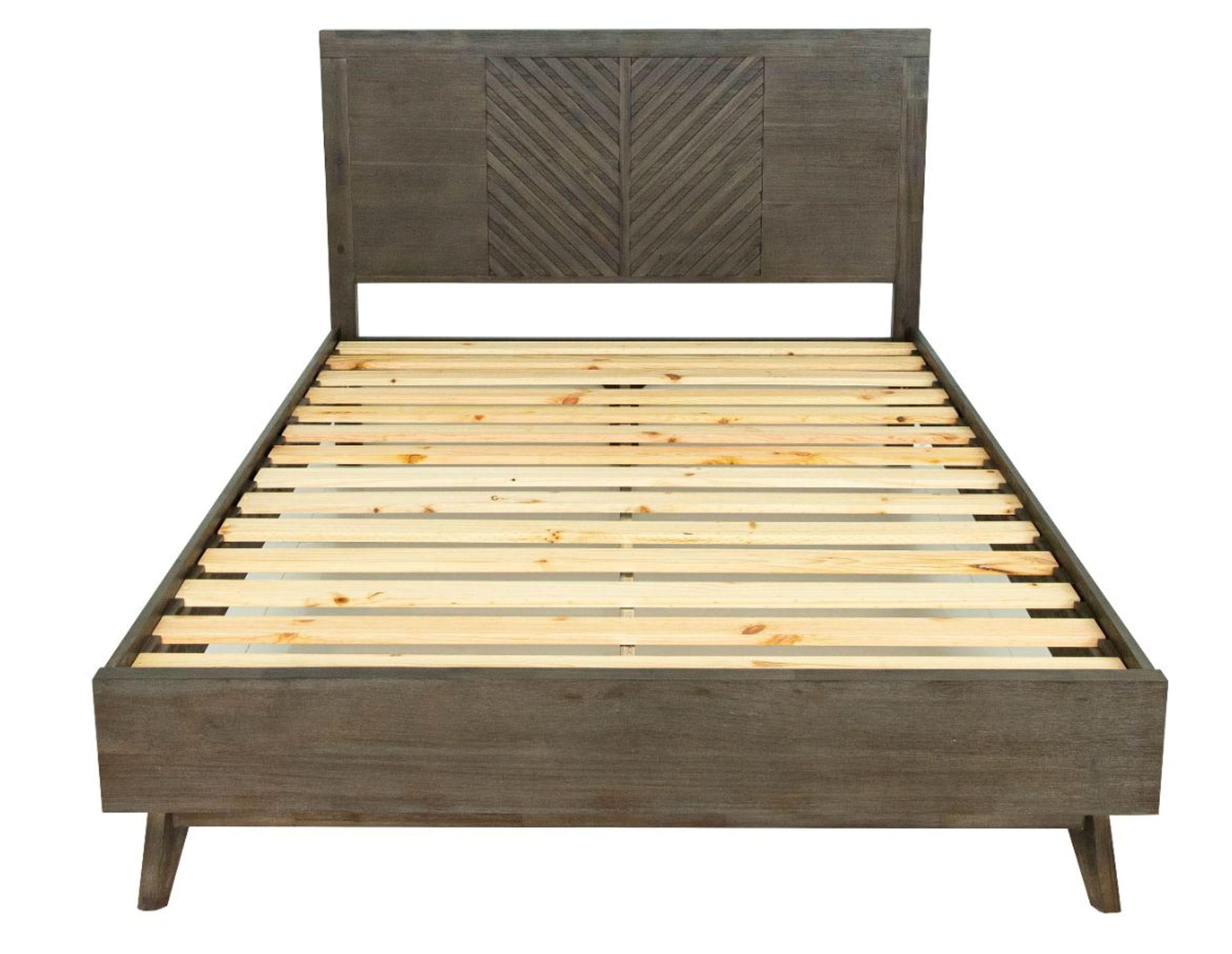 Modrest Daisy MidCentury Dark Acacia Bed