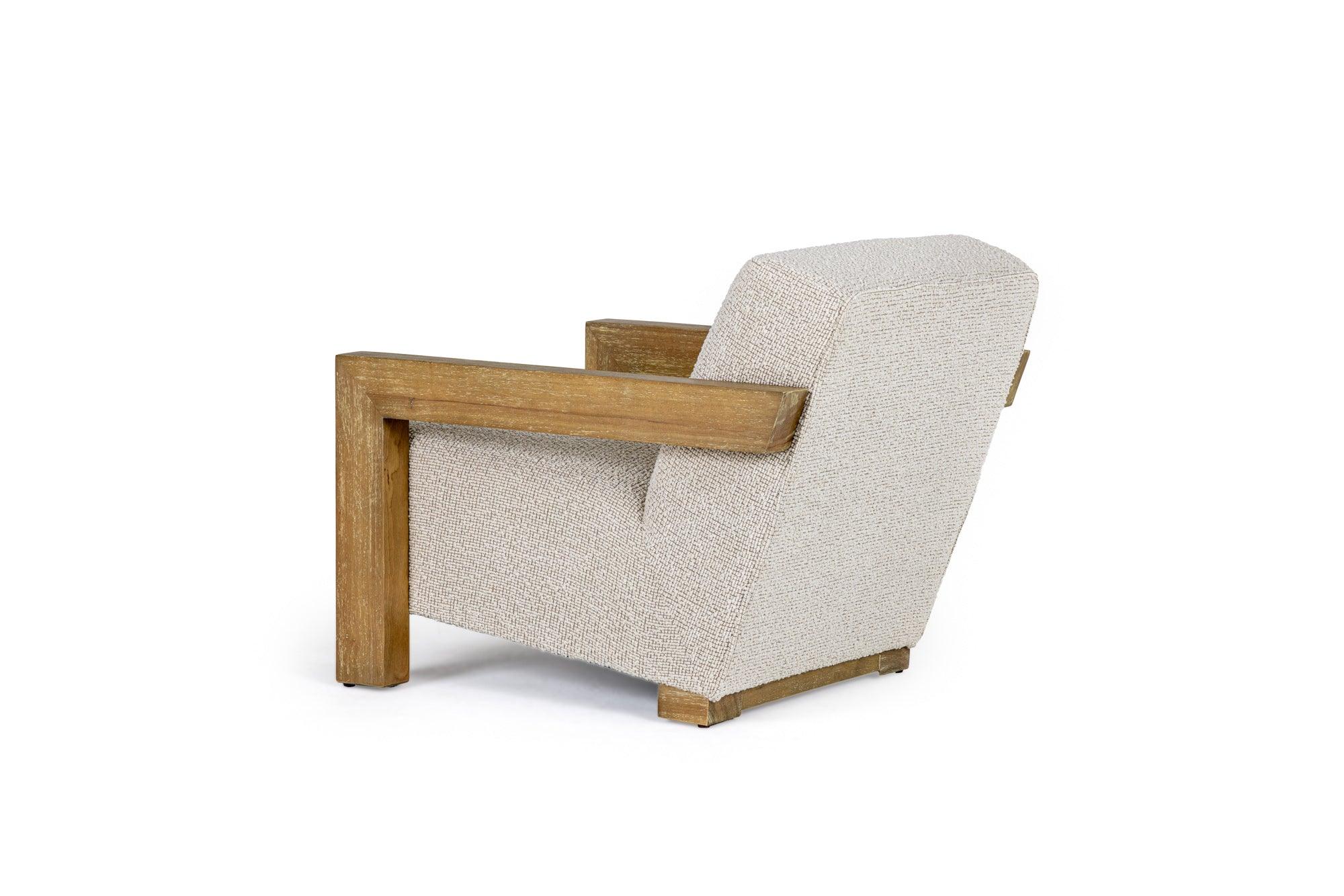 Modrest Dalhart Modern Fabric Wash Wood Accent Chair