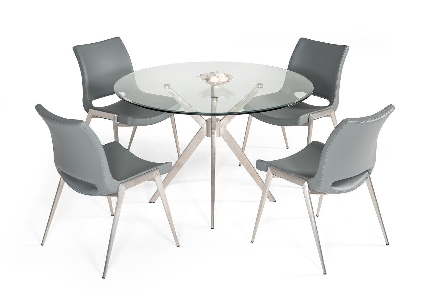 Modrest Dallas Modern Brushed Stainless Steel Dining Table