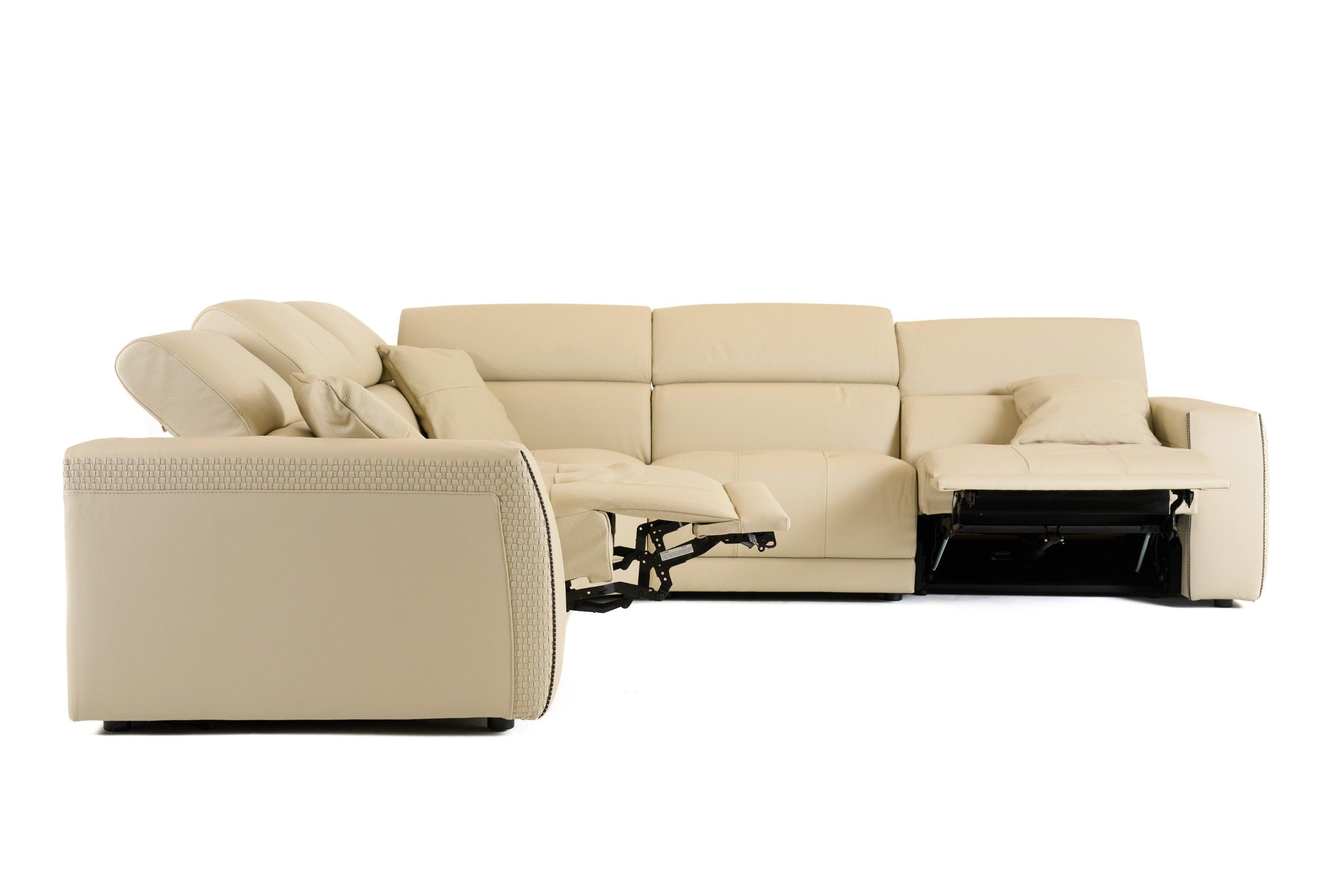 Lamod Italia Dalton Modern Italian Leather Sectional Recliners