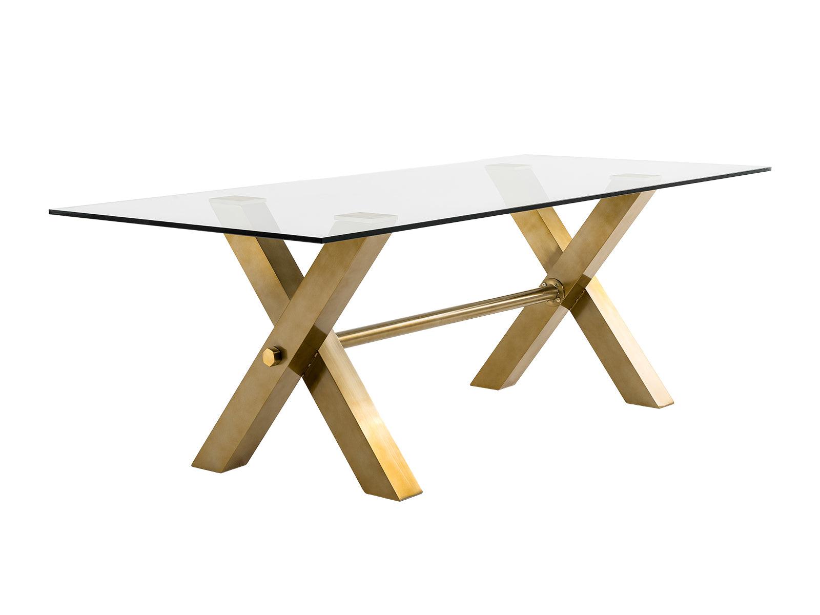 Modrest Dandy Modern Golden 15mm Glass Dining Table